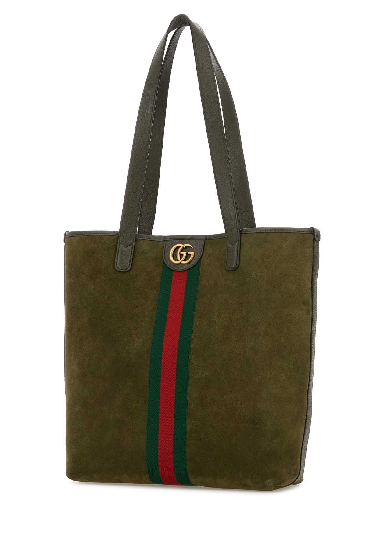 Gucci Olive Green Suede Ophidia Shopping Bag Size ONE SIZE - 2 Thumbnail