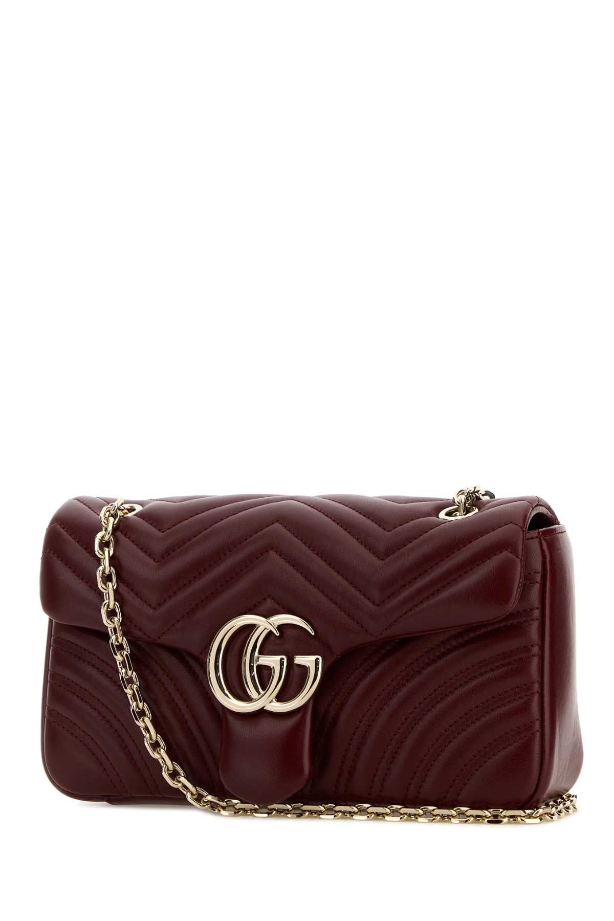 Gucci Burgundy Nappa Leather Medium Gg Marmont Shoulder Bag Size ONE SIZE - 2 Thumbnail