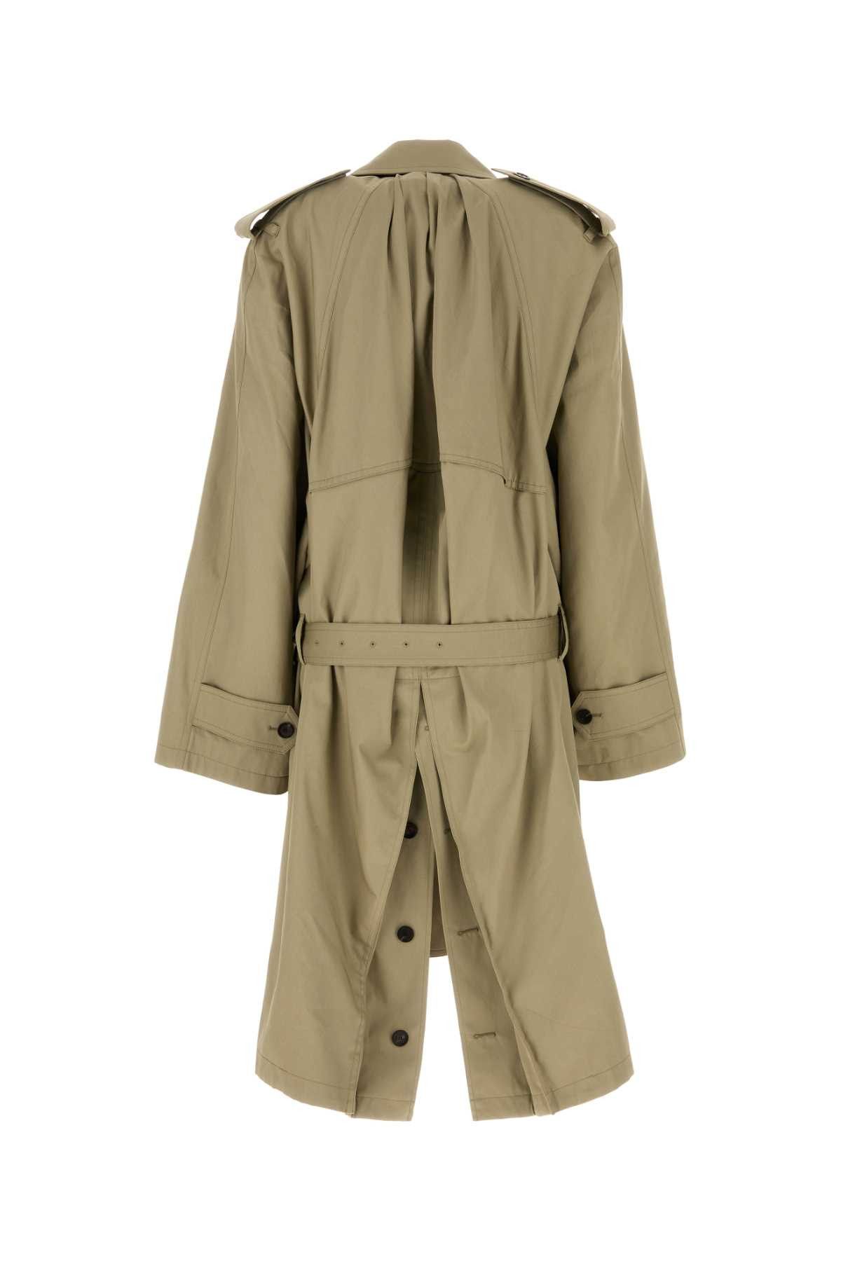 Balenciaga Sage Green Gabardine Trench Coat Size S / US 4 / IT 40 - 2 Thumbnail