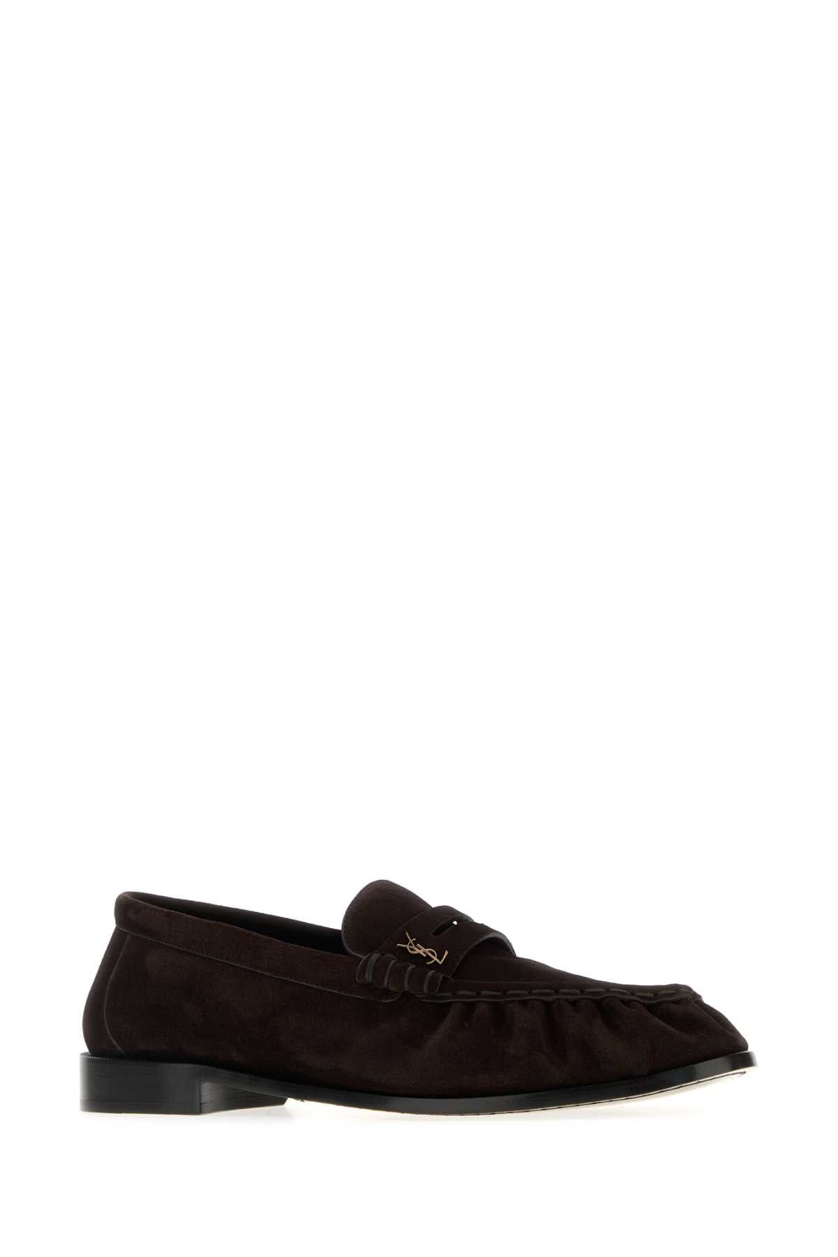 Saint Laurent Paris Dark Brown Suede Loafers Size US 8 / EU 41 - 2 Thumbnail