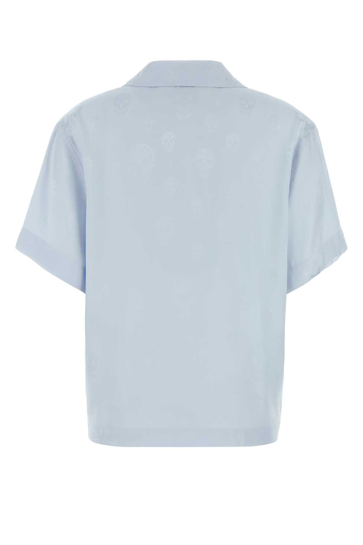 Alexander McQueen Pastel Light Blue Satin Shirt Size S / US 4 / IT 40 - 2 Thumbnail