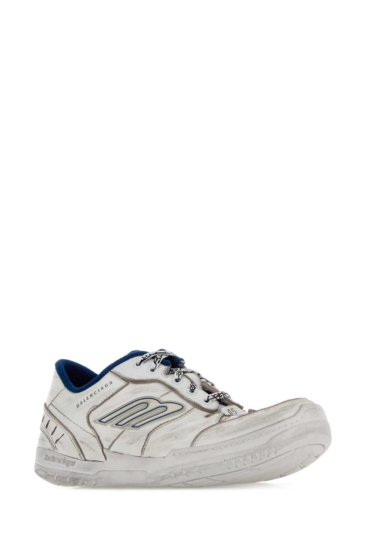 Balenciaga White Leather Hamptons Sneakers Size US 12 / EU 45 - 2 Thumbnail