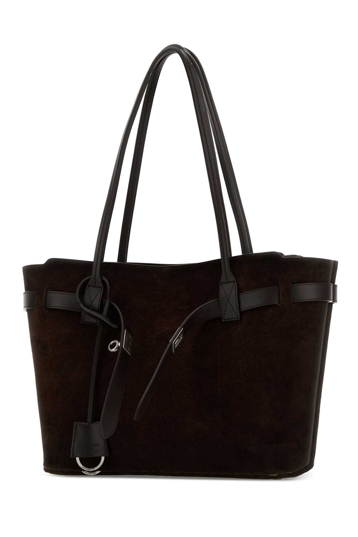 Balenciaga Dark Brown Suede Medium Bel Air Shopping Bag Size ONE SIZE - 2 Thumbnail