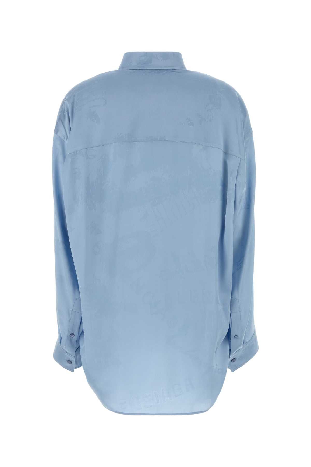 Balenciaga Light Blue Silk Shirt Size S / US 4 / IT 40 - 2 Thumbnail