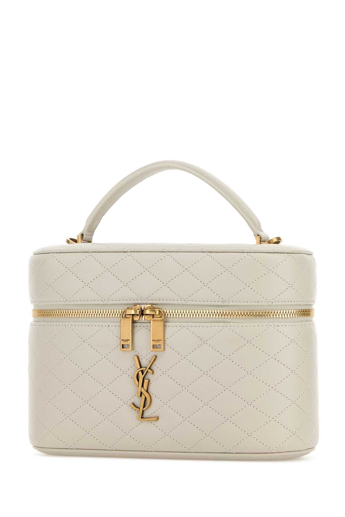 Saint Laurent Paris Chalk Leather Large Vanity Gaby Handbag Size ONE SIZE - 2 Thumbnail