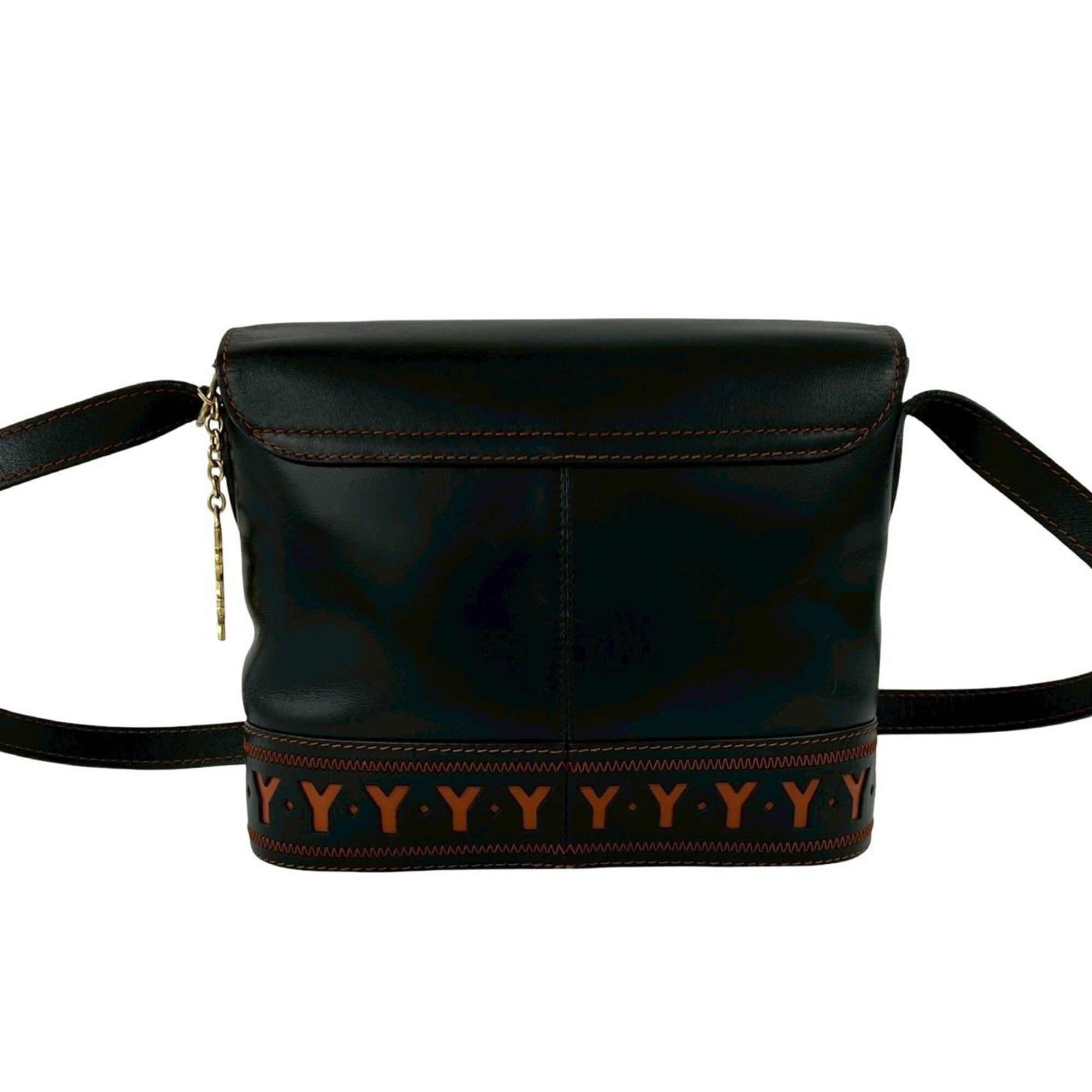 Yves Saint Laurent YVES SAINT LAURENT Cassandra Leather Shoulder Bag with Cutout Hardware, Black, 14153 Size ONE SIZE - 3 Thumbnail