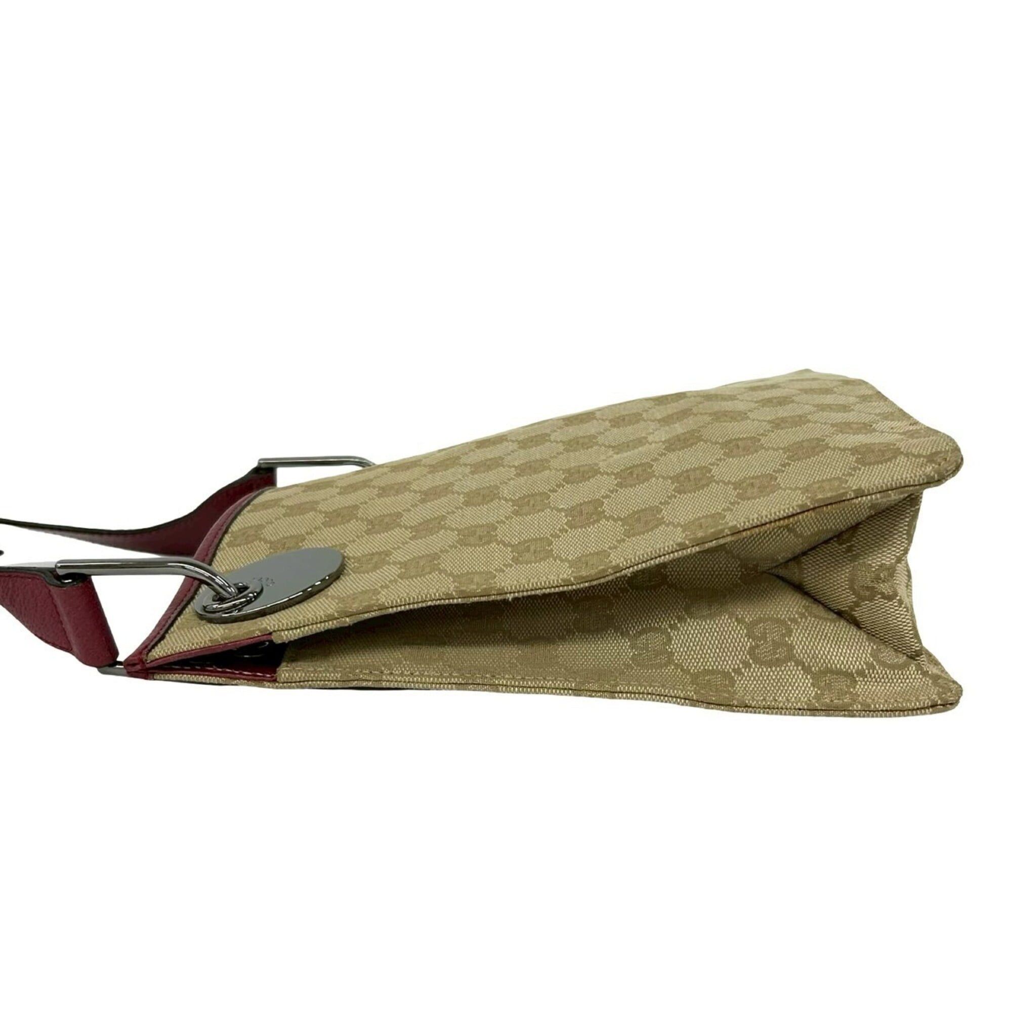 Gucci GUCCI GG Monogram Canvas Leather Shoulder Bag/Pouch/Sacoche - Beige/Burgundy 03674 Size ONE SIZE - 5 Thumbnail