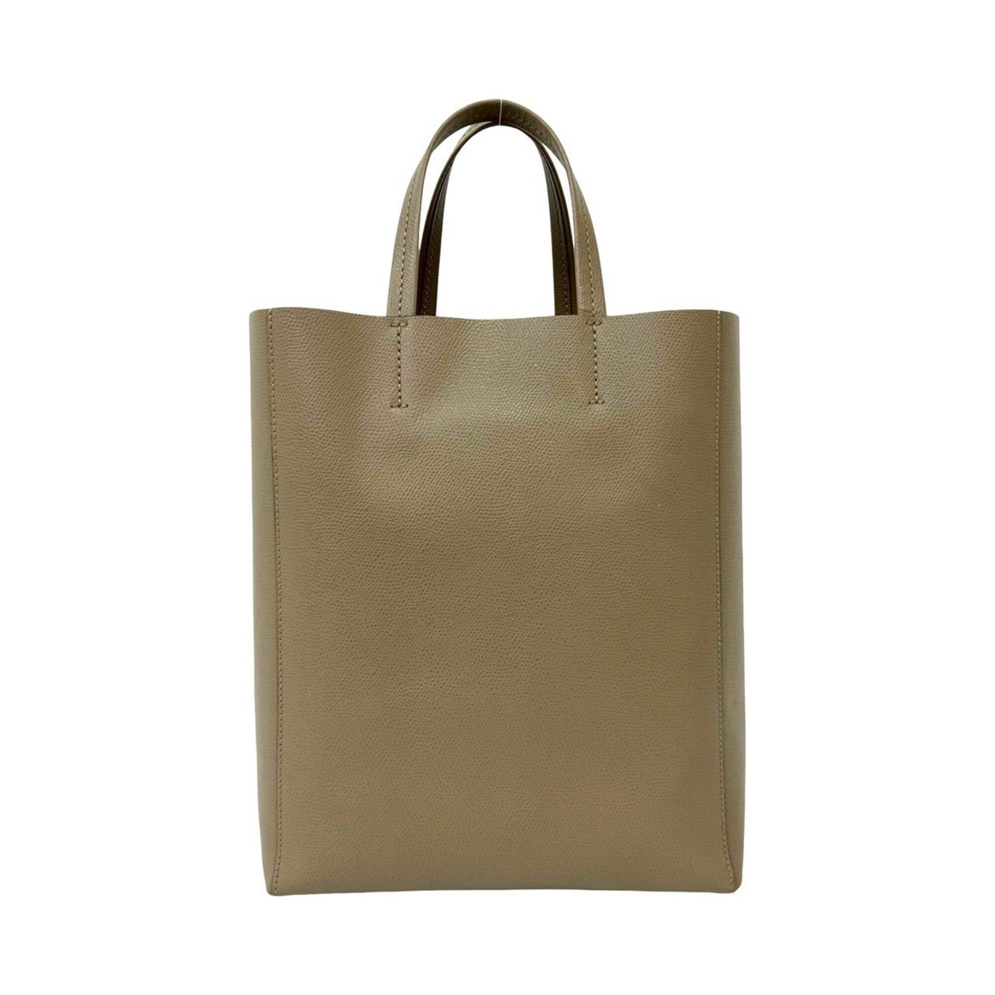 Celine CELINE Vertical Cabas Small Logo Leather 2-way Shoulder Bag/Handbag Beige 93328 Size ONE SIZE - 3 Thumbnail
