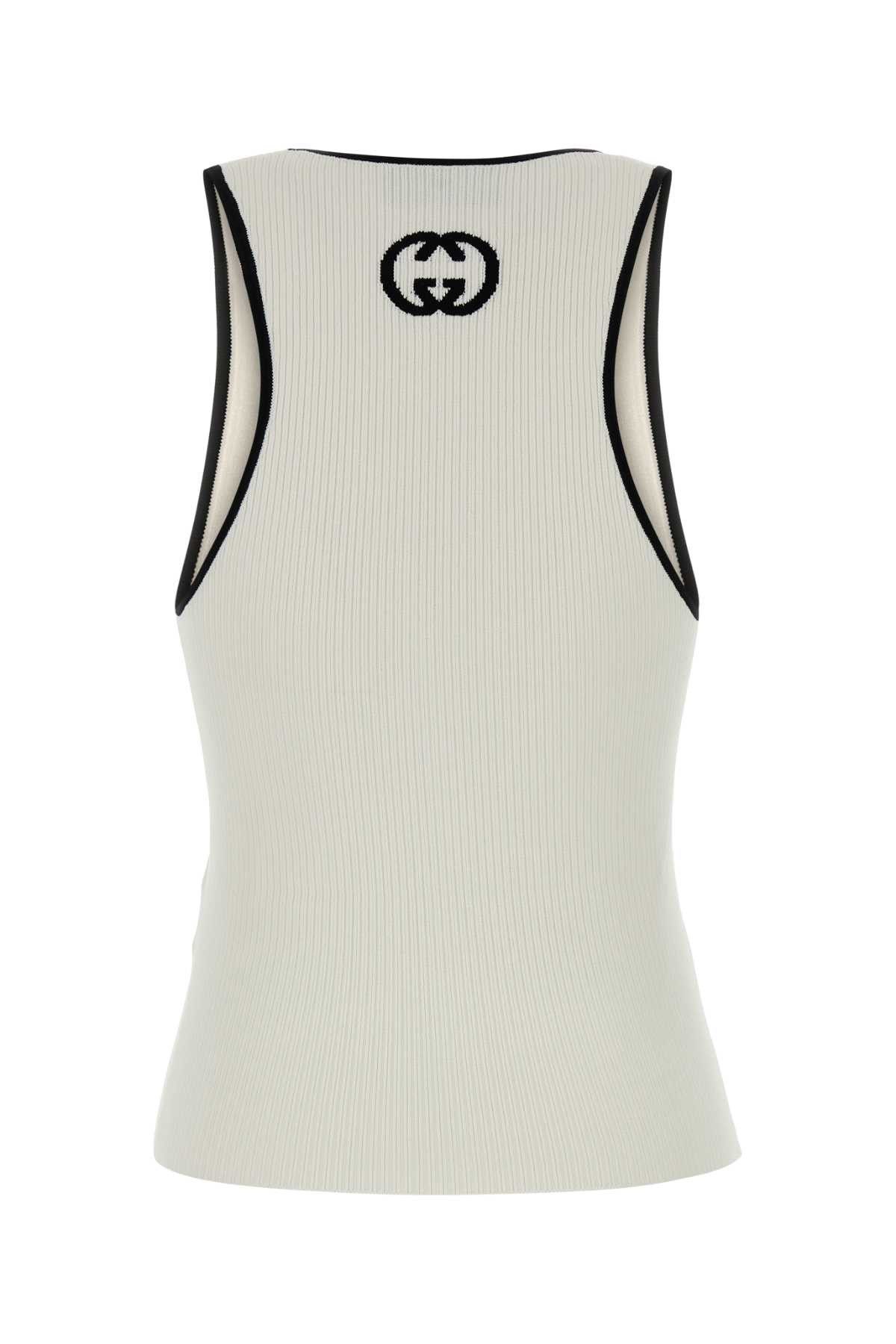 Gucci White Viscose Blend Tank Top Size XS / US 0-2 / IT 36-38 - 2 Thumbnail