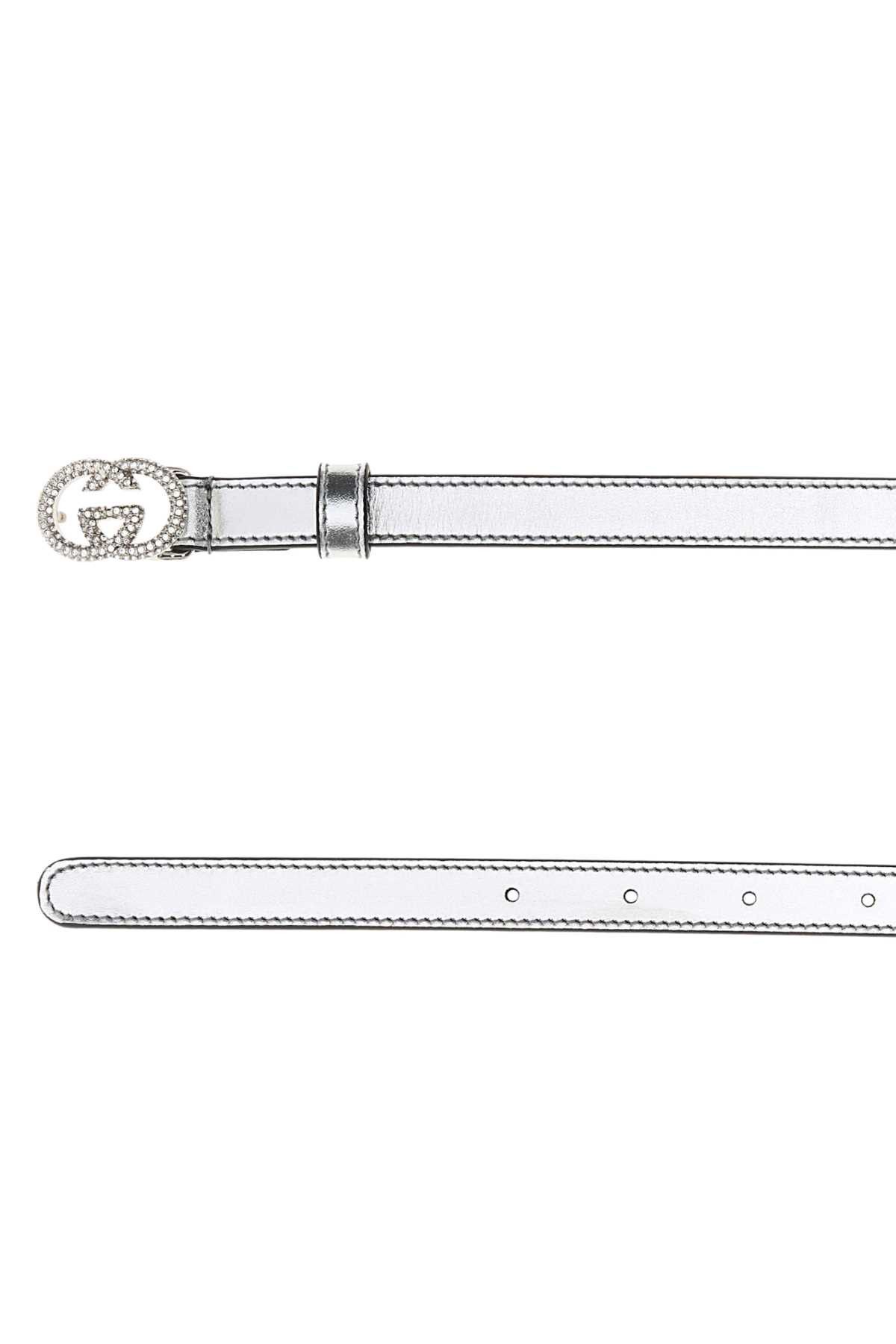 Gucci Silver Nappa Leather Belt Size ONE SIZE - 2 Thumbnail