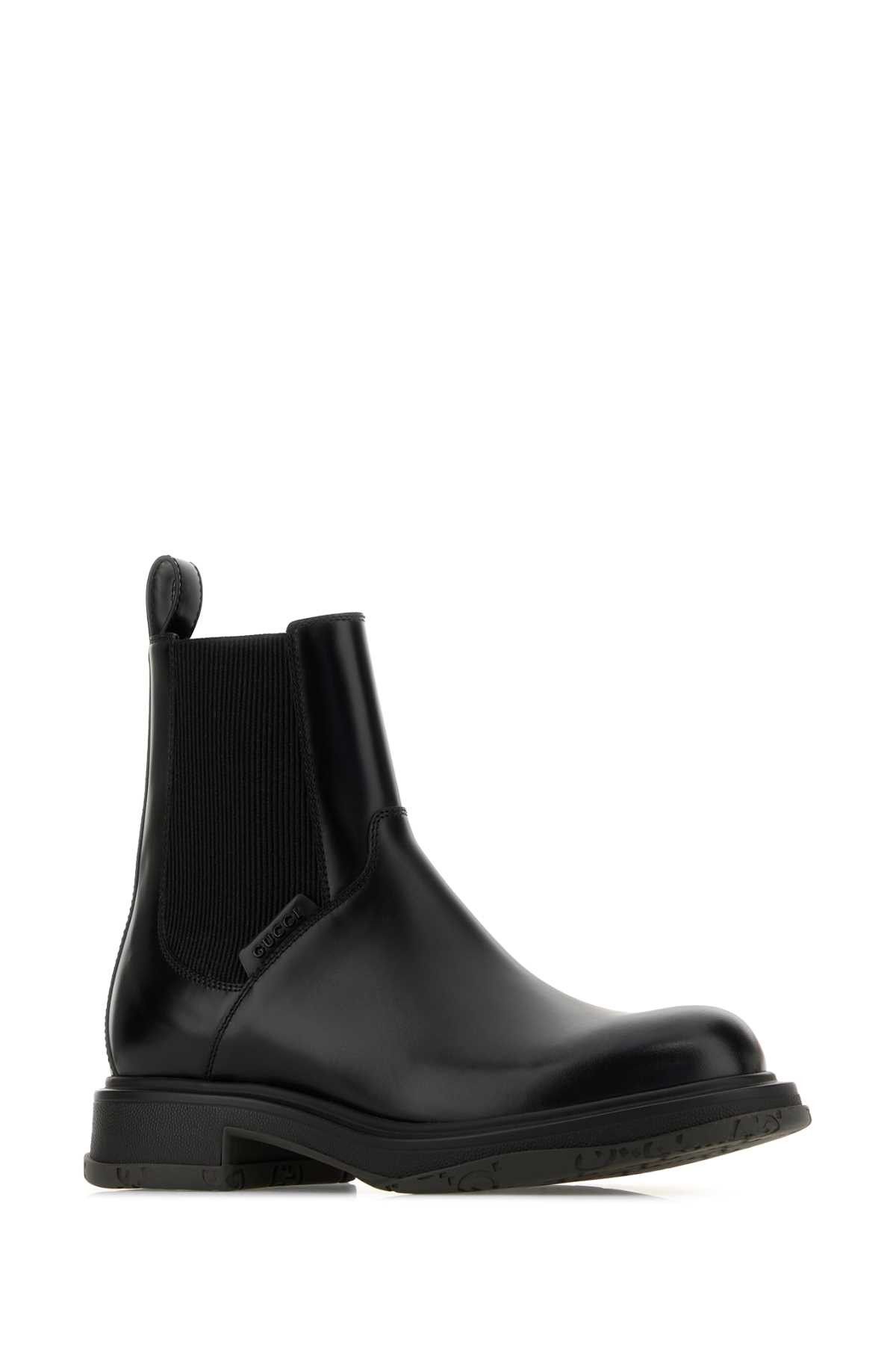Gucci Black Leather Ankle Boots Size US 10 / EU 43 - 2 Thumbnail