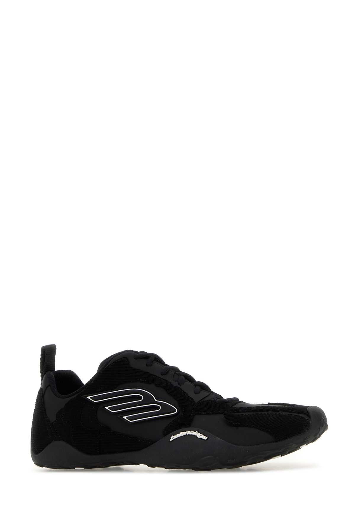 Balenciaga Black Canvas And Corduroy Monday Ultra Sneakers Size US 10 / EU 43 - 2 Thumbnail