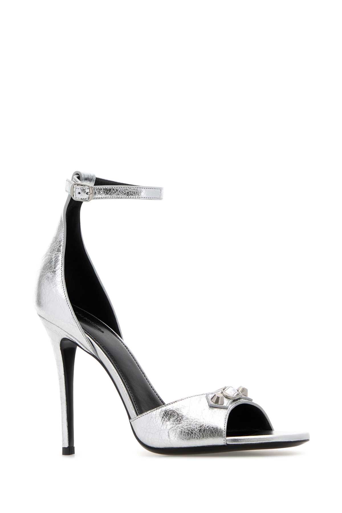 Balenciaga Silver Leather City Up Sandals Size US 9 / IT 39 - 2 Thumbnail