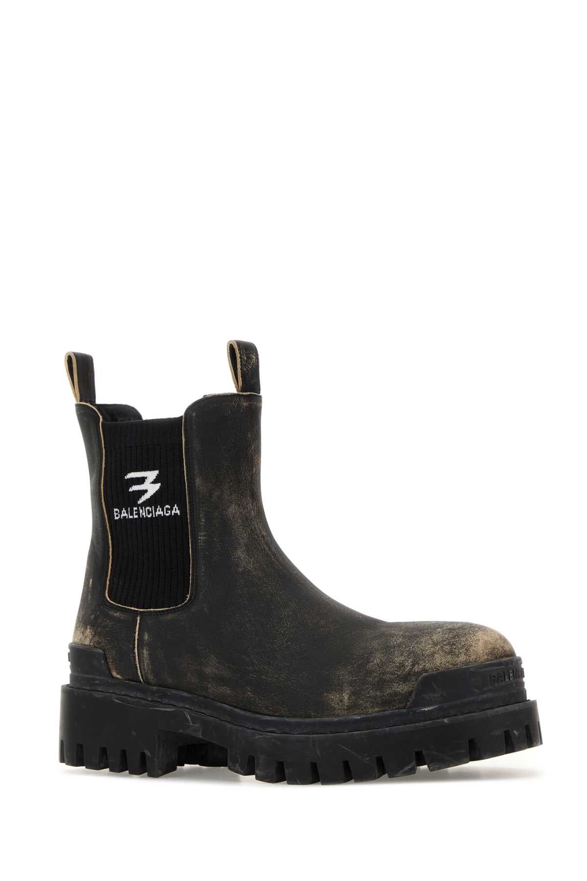 Balenciaga Slate Leather Chelsea Strike Ankle Boots Size US 7 / EU 40 - 2 Thumbnail