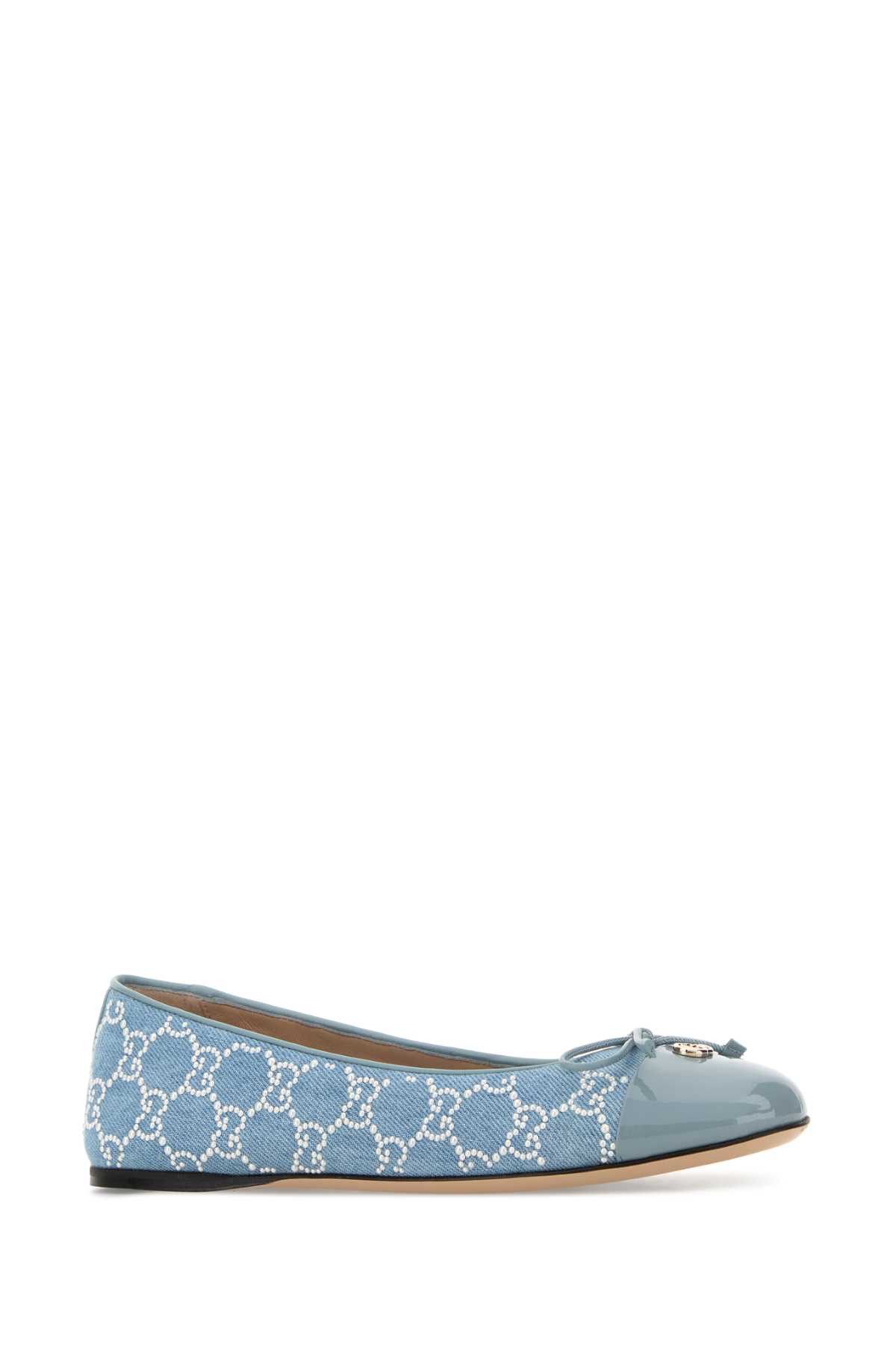 Gucci Embellished Denim Ballerinas Size US 9 / IT 39 - 2 Thumbnail