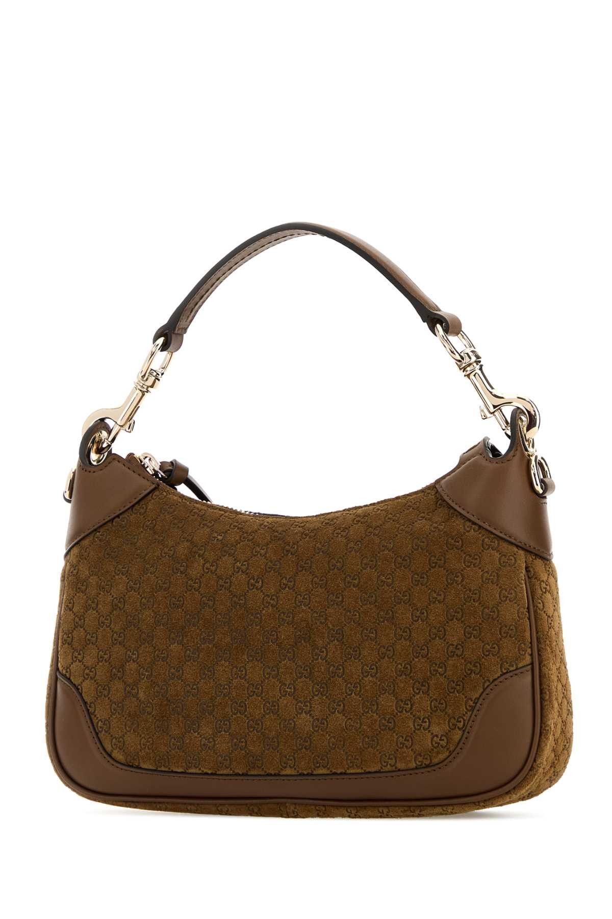 Gucci Brown Suede Handbag Size ONE SIZE - 2 Thumbnail