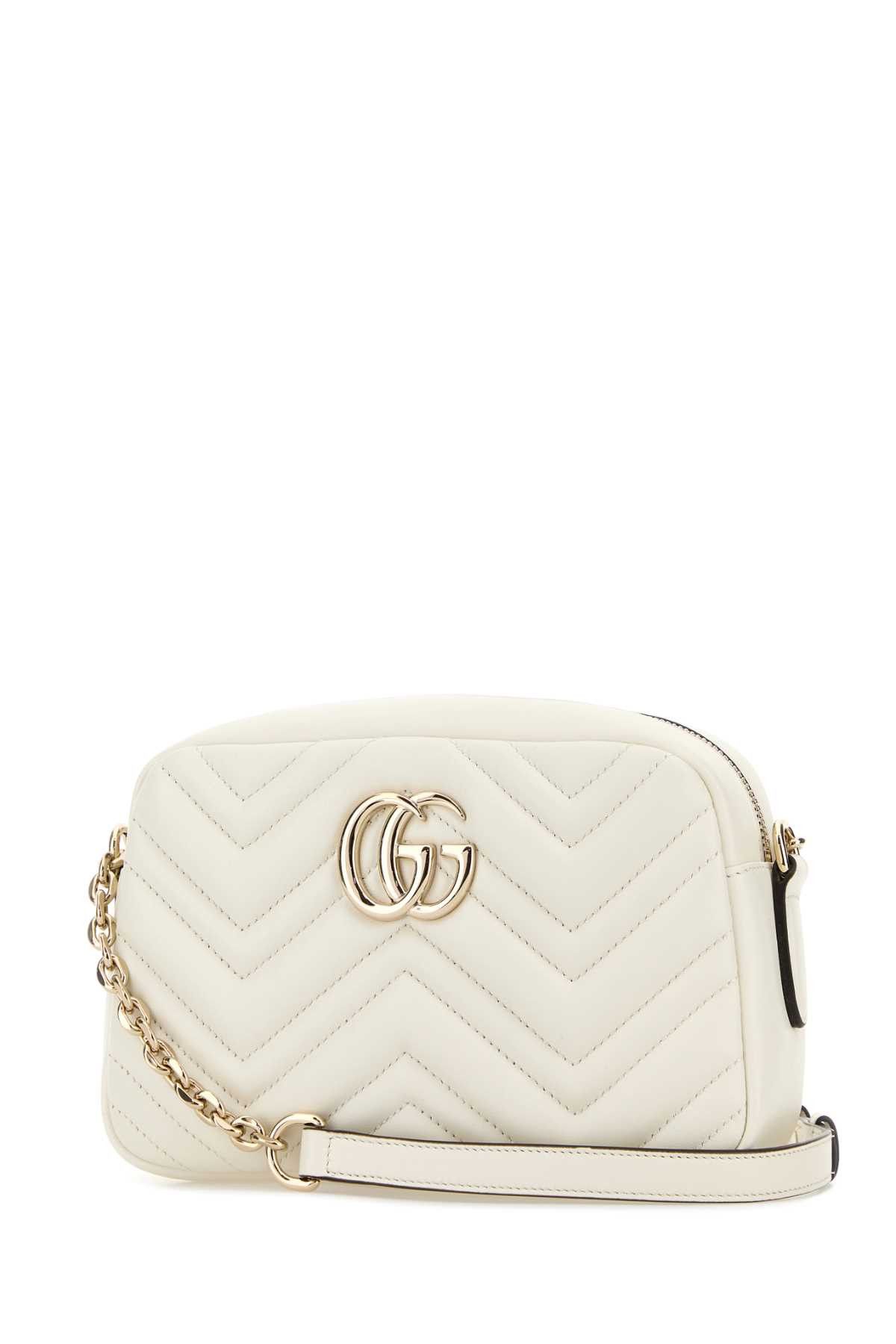 Gucci White Leather Gg Marmont Crossbody Bag Size ONE SIZE - 2 Thumbnail