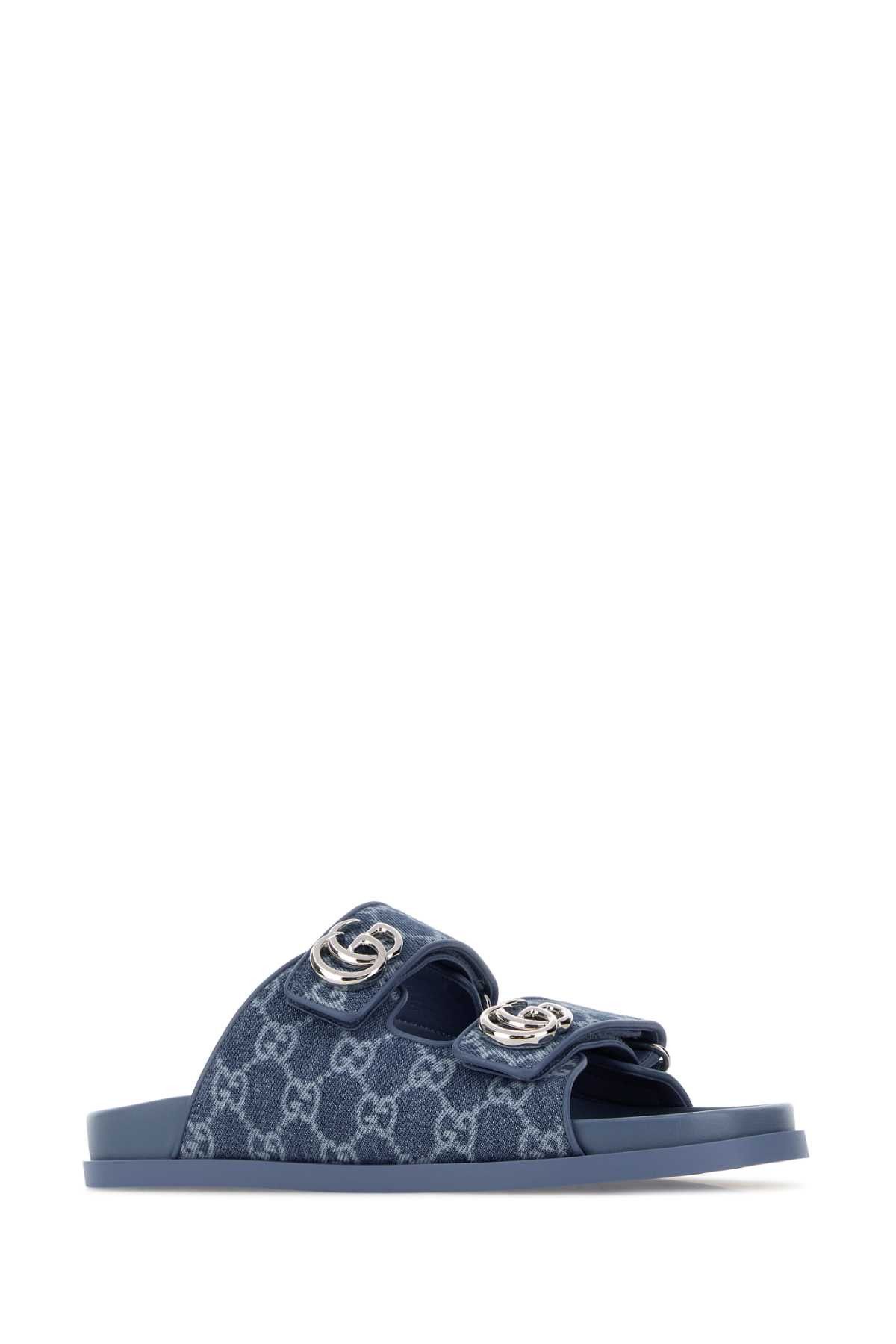 Gucci Printed Denim Slippers Size US 6.5 / IT 36.5 - 2 Thumbnail