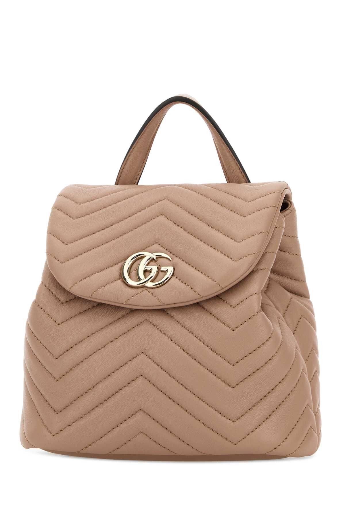 Gucci Pink Leather Mini Gg Marmont Backpack Size ONE SIZE - 2 Thumbnail