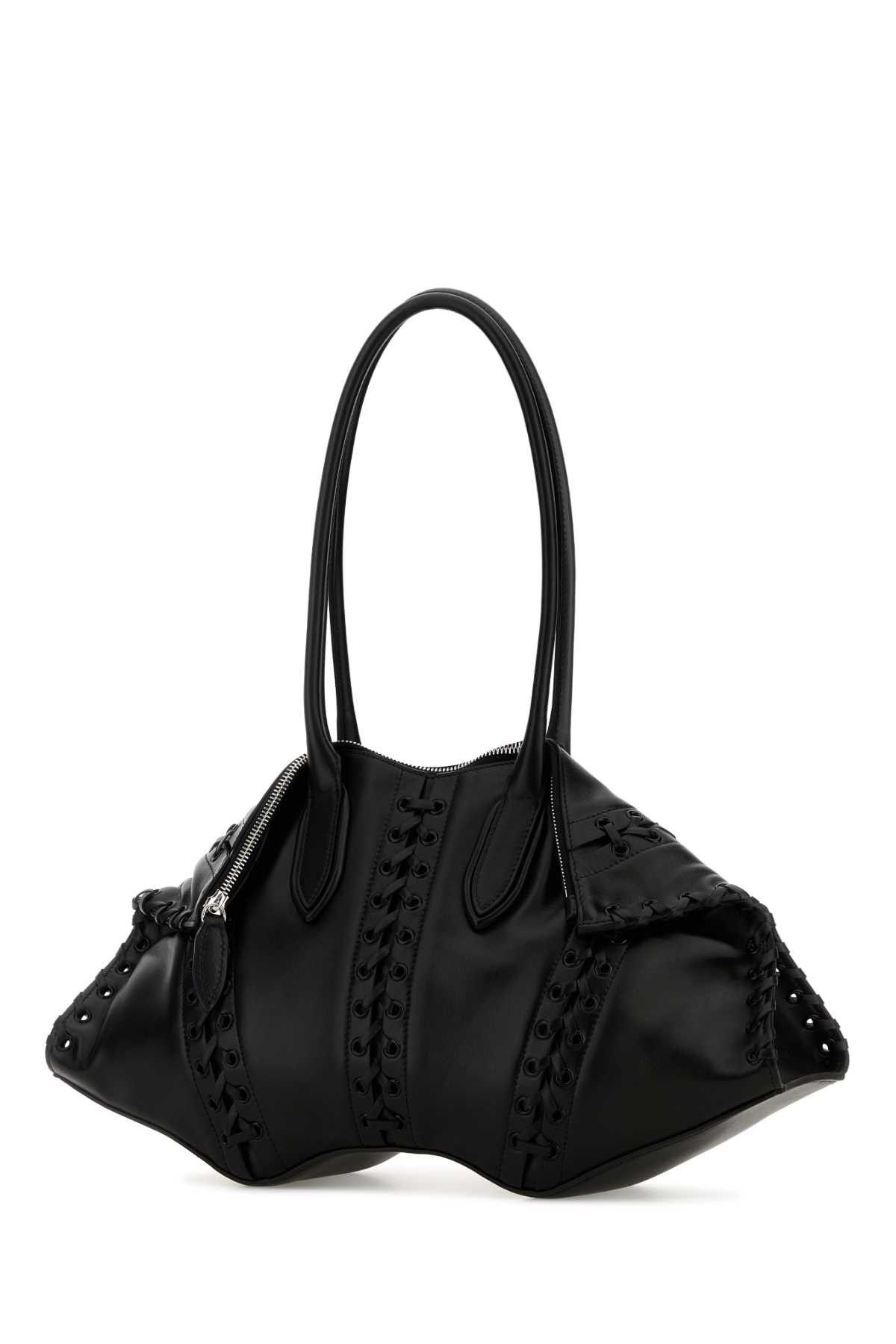 Alexander McQueen Black Leather Manta Shoulder Bag Size ONE SIZE - 2 Thumbnail