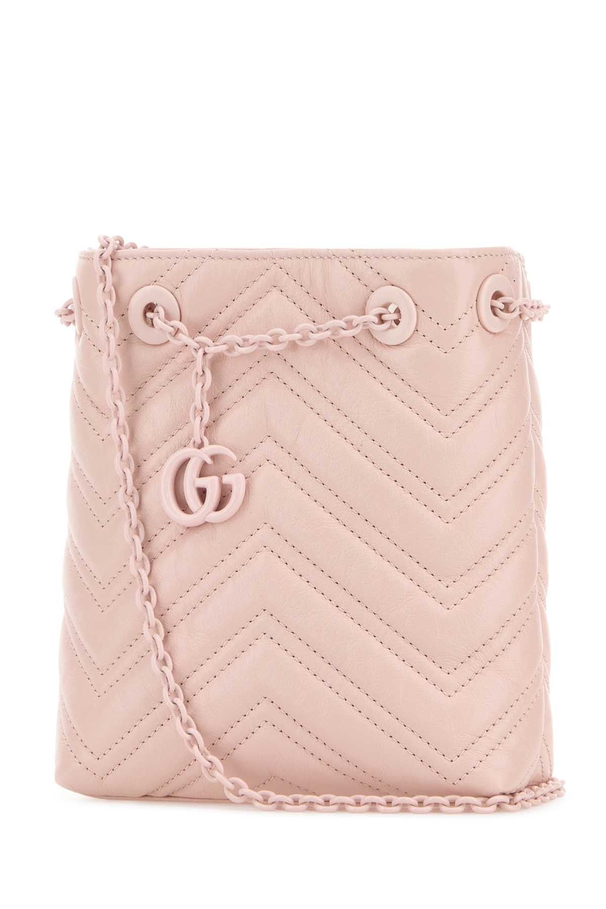 Gucci Pink Leather Micro Gg Marmont Bucket Bag Size ONE SIZE - 2 Thumbnail