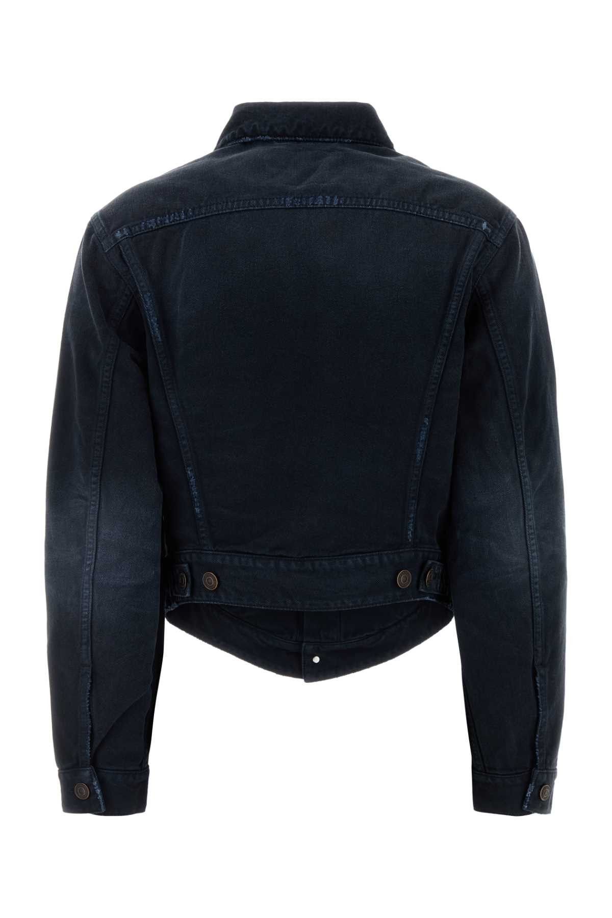 Balenciaga Dark Blue Denim Jacket Size S / US 4 / IT 40 - 2 Thumbnail