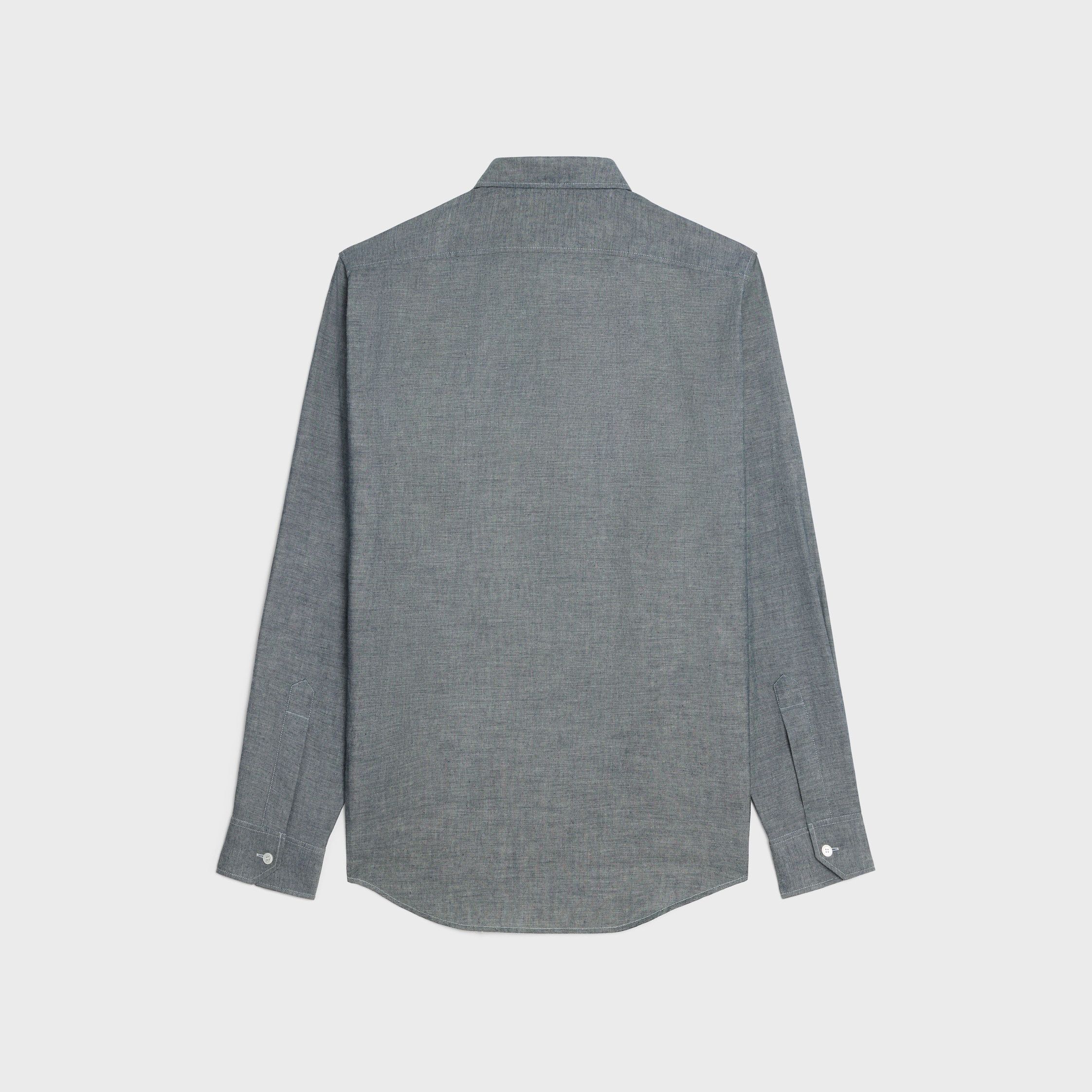 Celine LOOSE SHIRT IN LIGHT CHAMBRAY COTTON grey Size US M / EU 48-50 / 2 - 2 Thumbnail