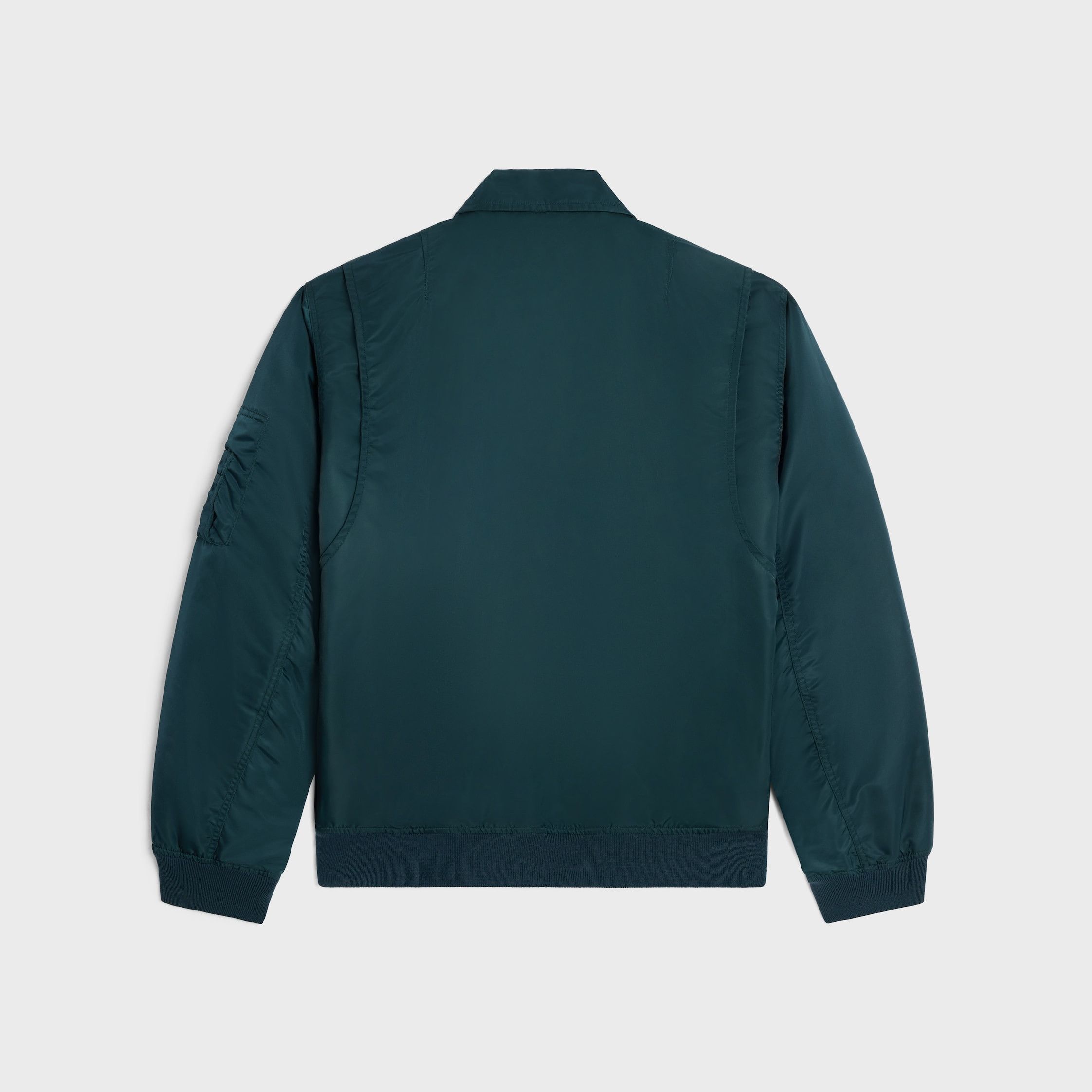 Celine CELINE BOMBER JACKET IN NYLON blue petrol Size US L / EU 52-54 / 3 - 2 Thumbnail