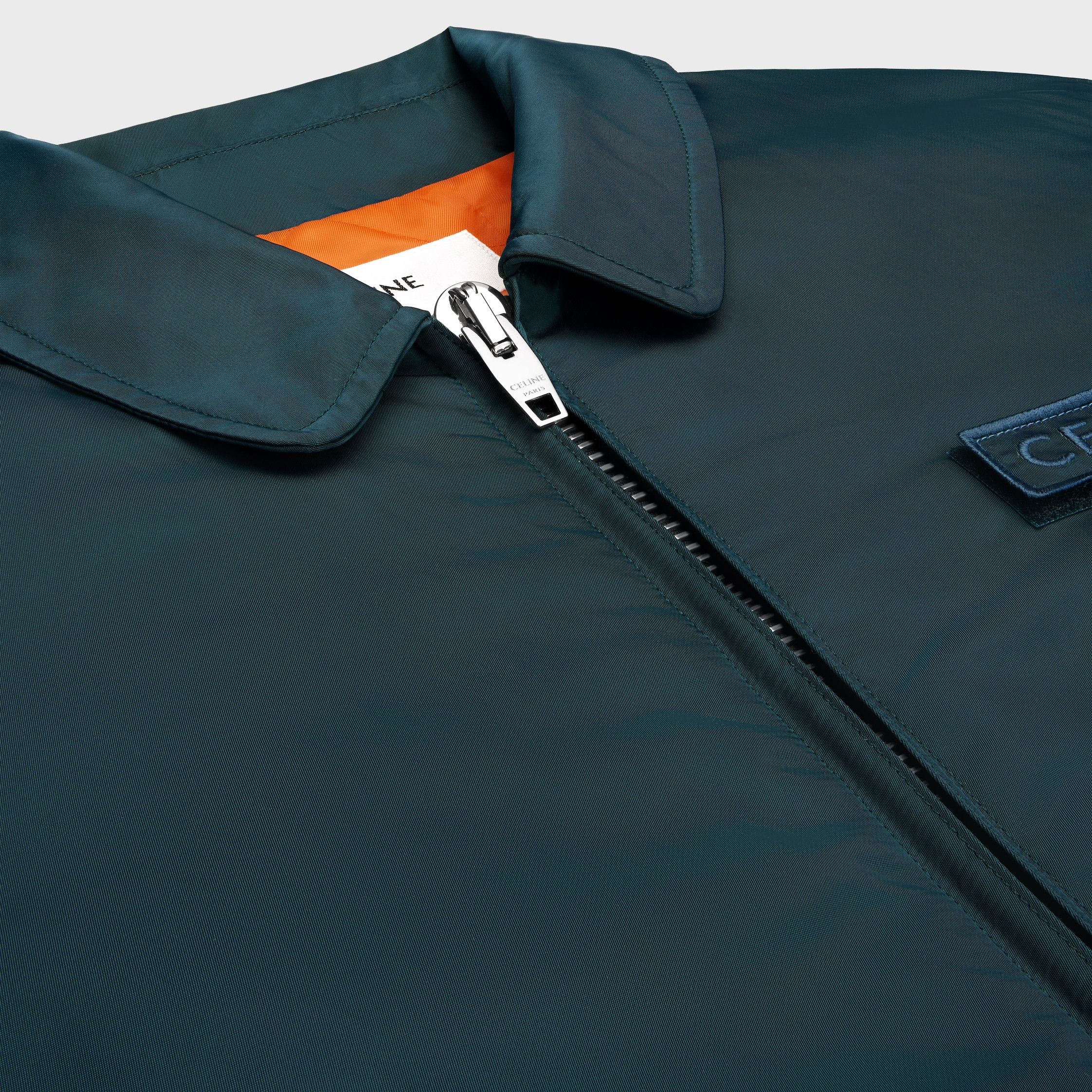 Celine CELINE BOMBER JACKET IN NYLON blue petrol Size US XL / EU 56 / 4 - 3 Thumbnail