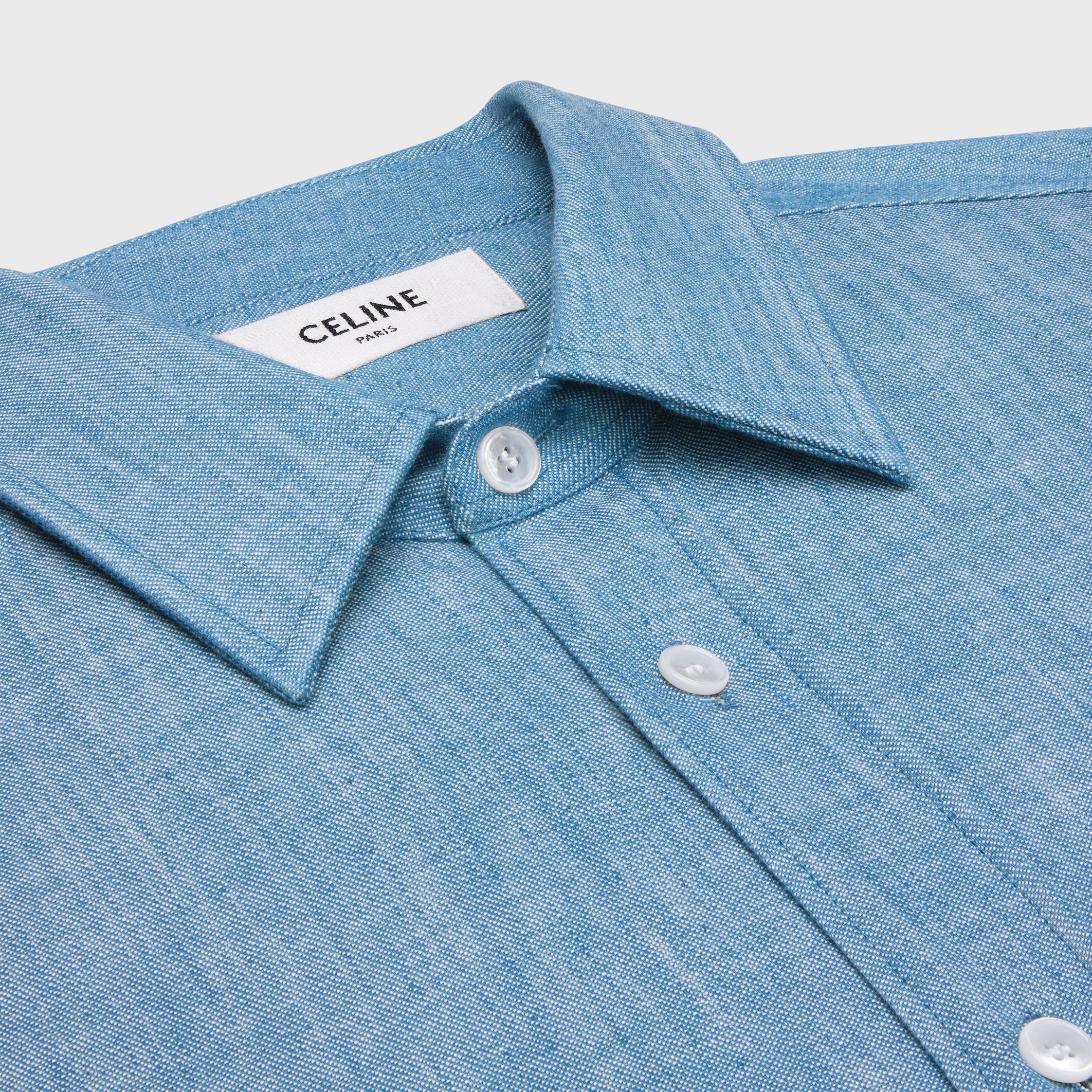 Celine LOOSE SHIRT IN CHAMBRAY COTTON navy/denim blue Size US XXL / EU 58 / 5 - 3 Thumbnail