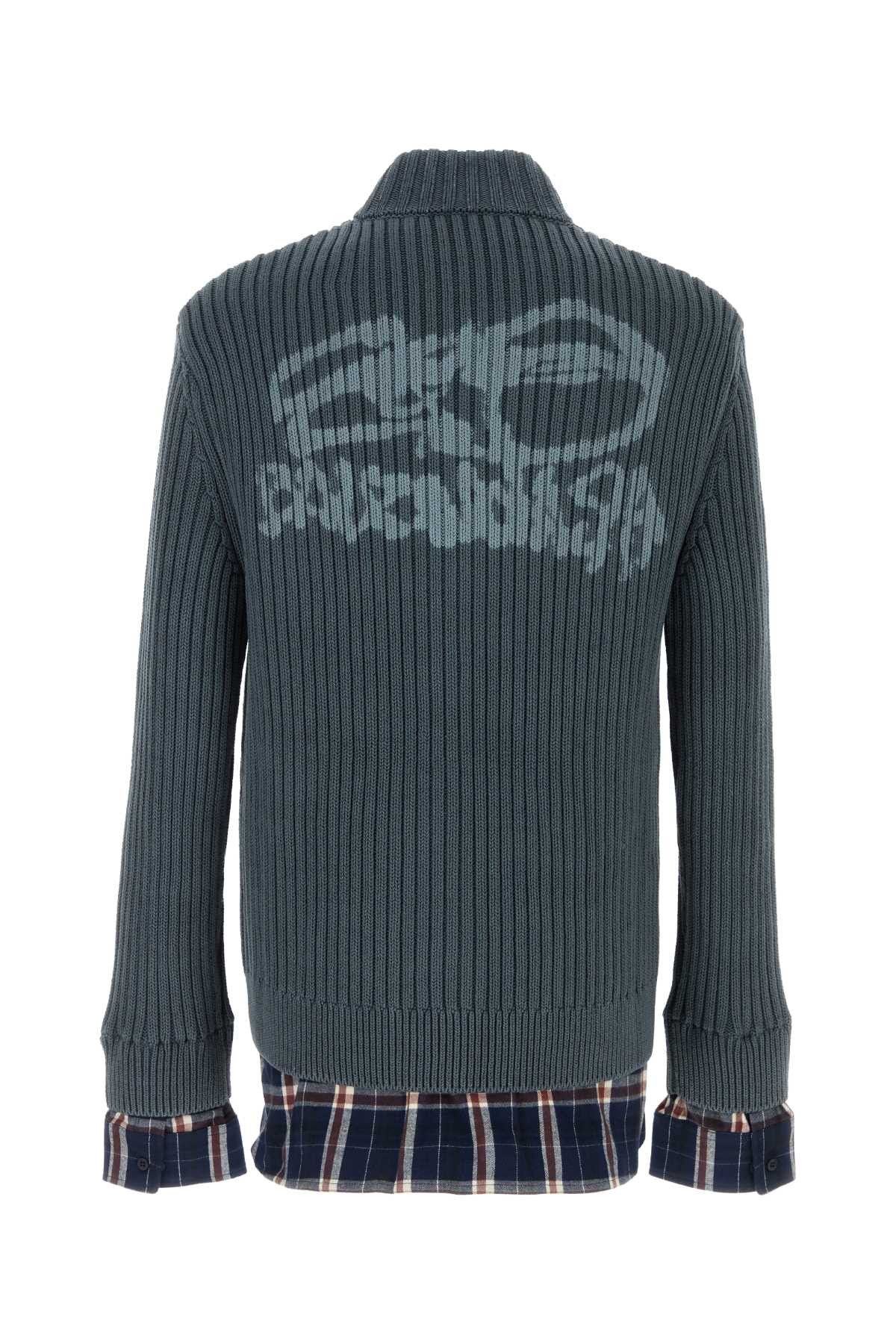 Balenciaga Petrol Blue Cotton Cardigan Size US S / EU 44-46 / 1 - 2 Thumbnail