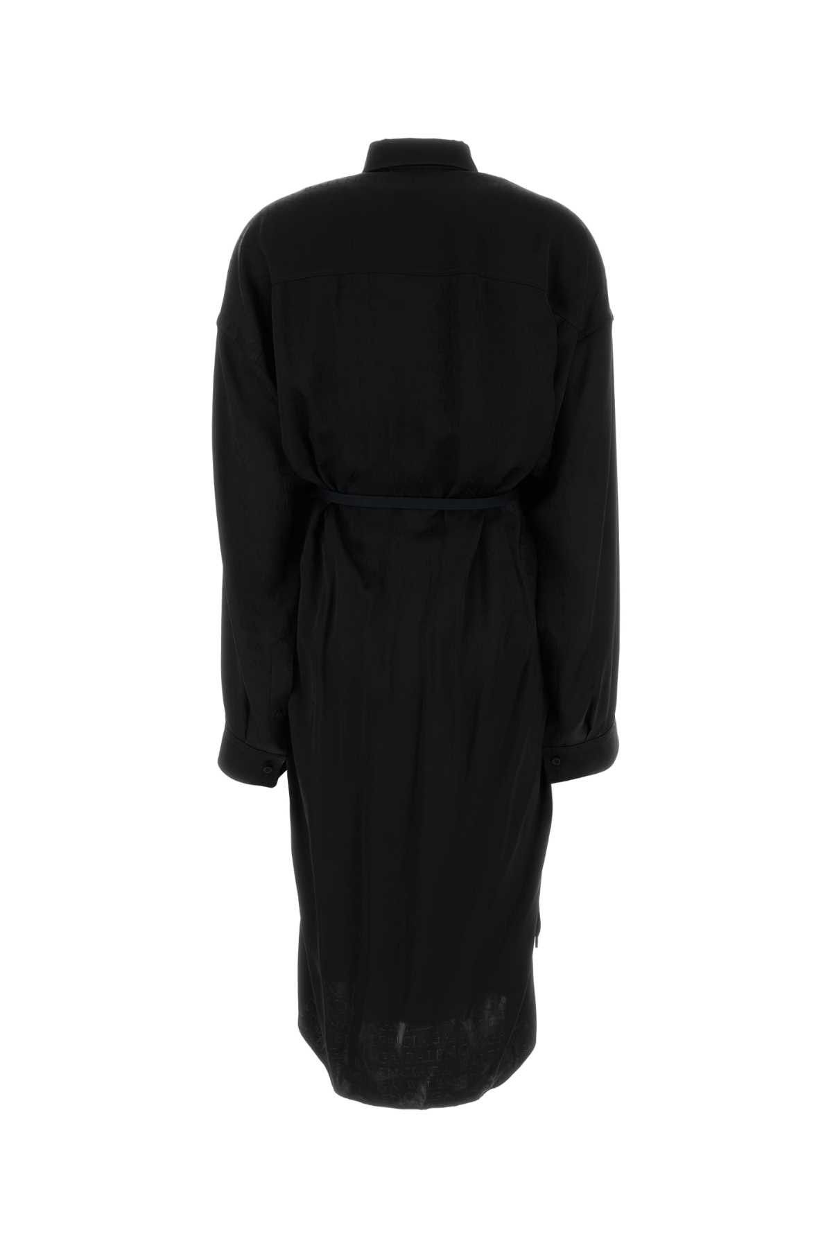 Balenciaga Black Satin Shirt Dress Size S / US 4 / IT 40 - 2 Thumbnail