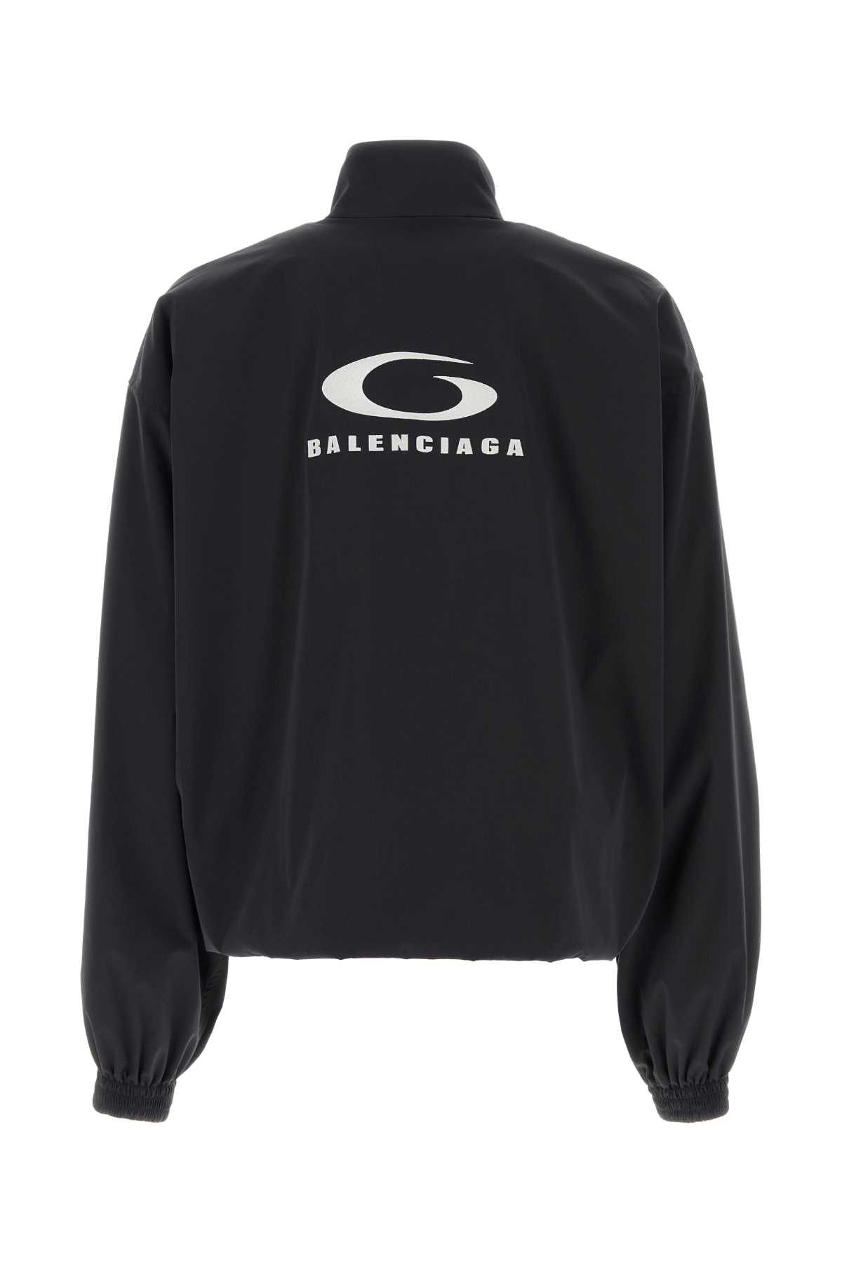 Balenciaga Black Stretch Polyester Oversize Jacket Size US M / EU 48-50 / 2 - 2 Thumbnail