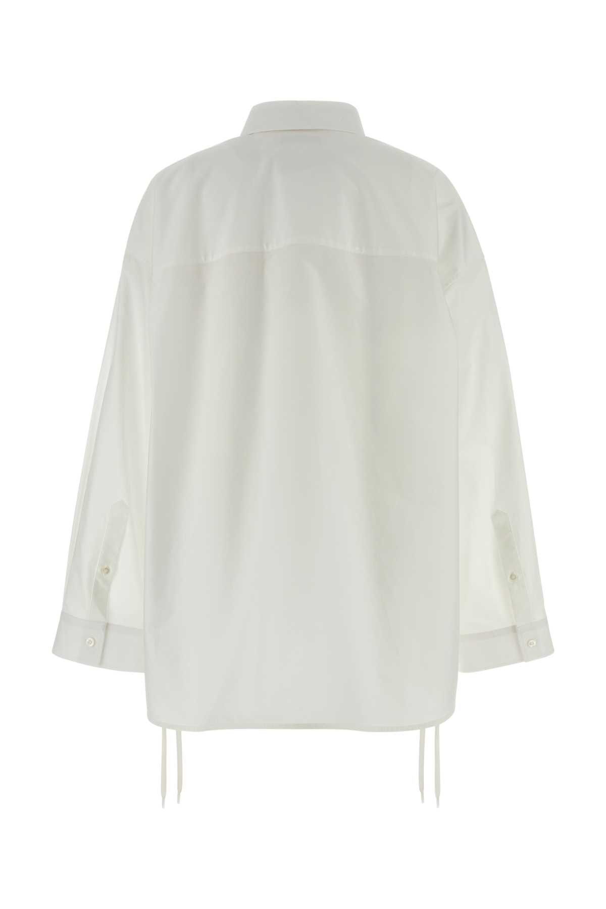 Balenciaga White Poplin Oversize Shirt Size S / US 4 / IT 40 - 2 Thumbnail