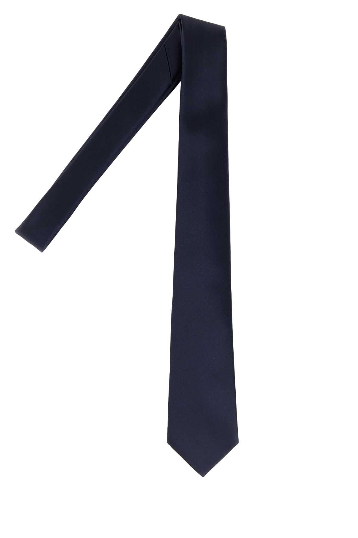 Saint Laurent Paris Midnight Blue Satin Tie Size ONE SIZE - 2 Thumbnail