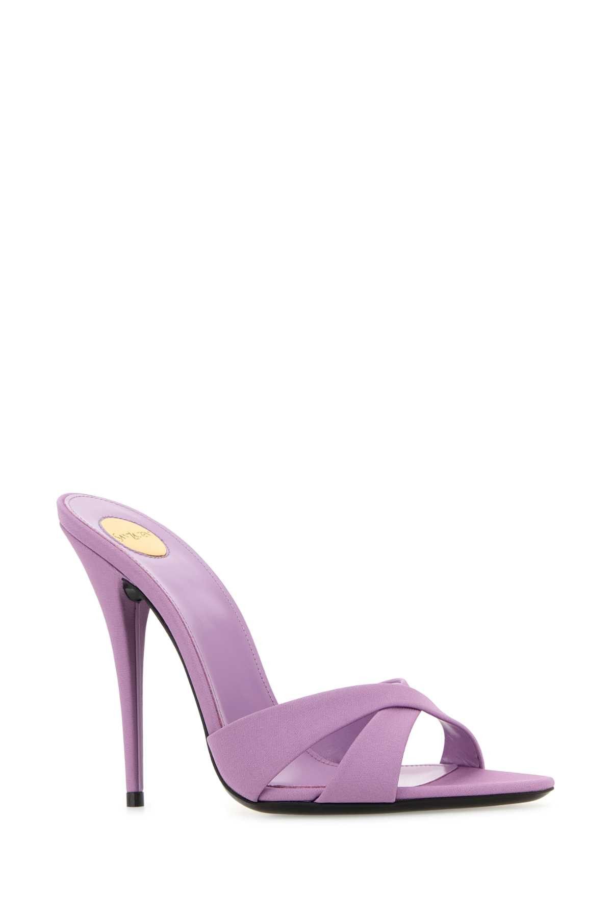 Saint Laurent Paris Lilac Fabric Mules Size US 8.5 / IT 38.5 - 2 Thumbnail