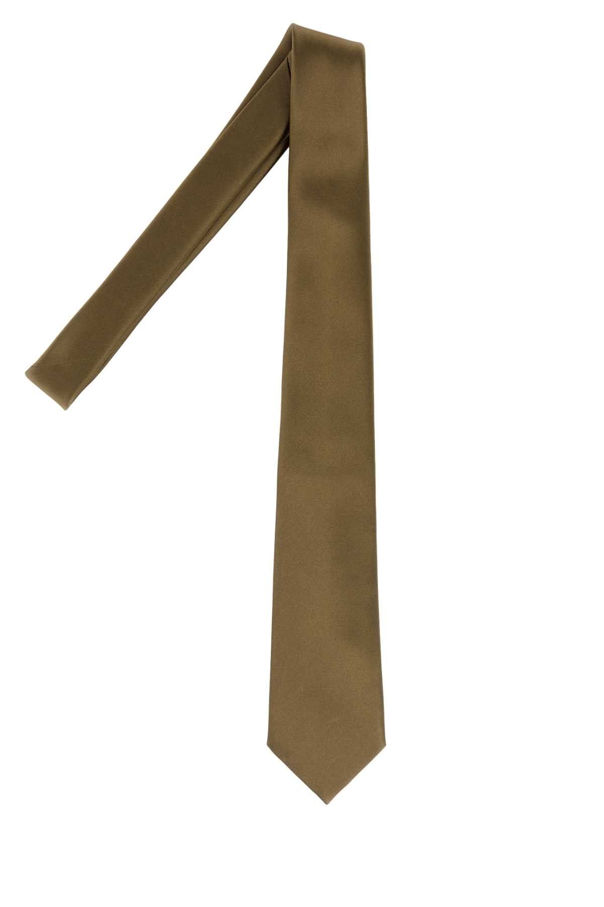 Saint Laurent Paris Sage Green Satin Tie Size ONE SIZE - 2 Thumbnail