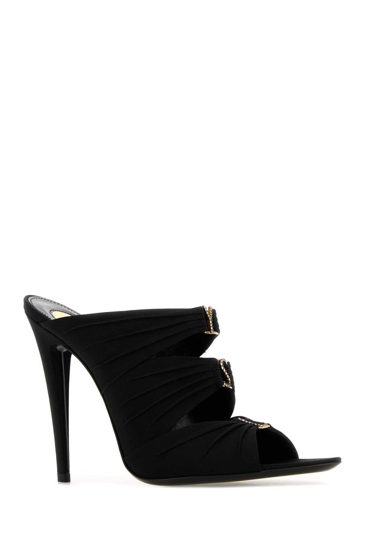 Saint Laurent Paris Black Fabric Emilie Mules Size US 6 / IT 36 - 2 Thumbnail