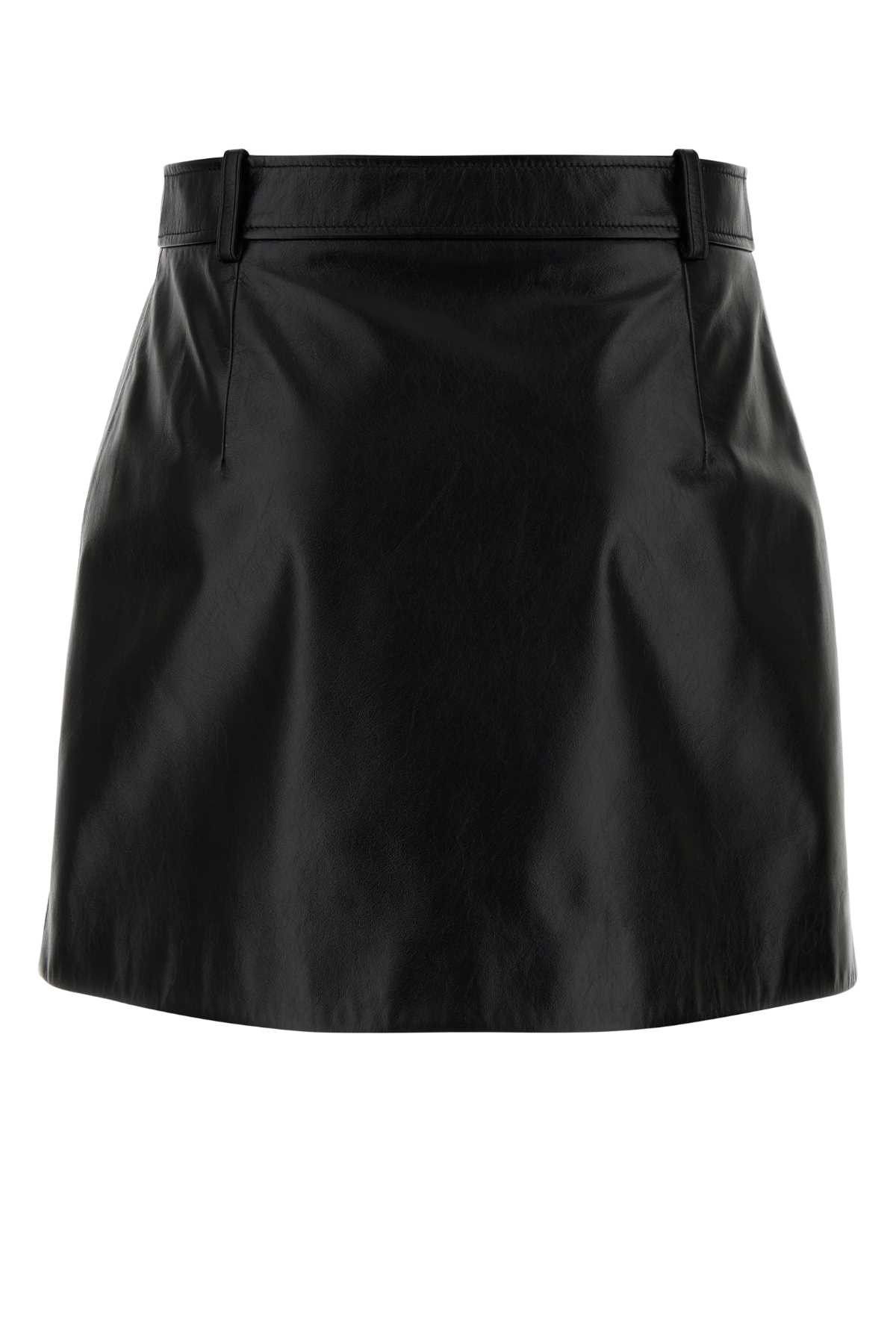 Gucci Black Leather Mini Skirt Size 28" / US 6 / IT 42 - 2 Thumbnail