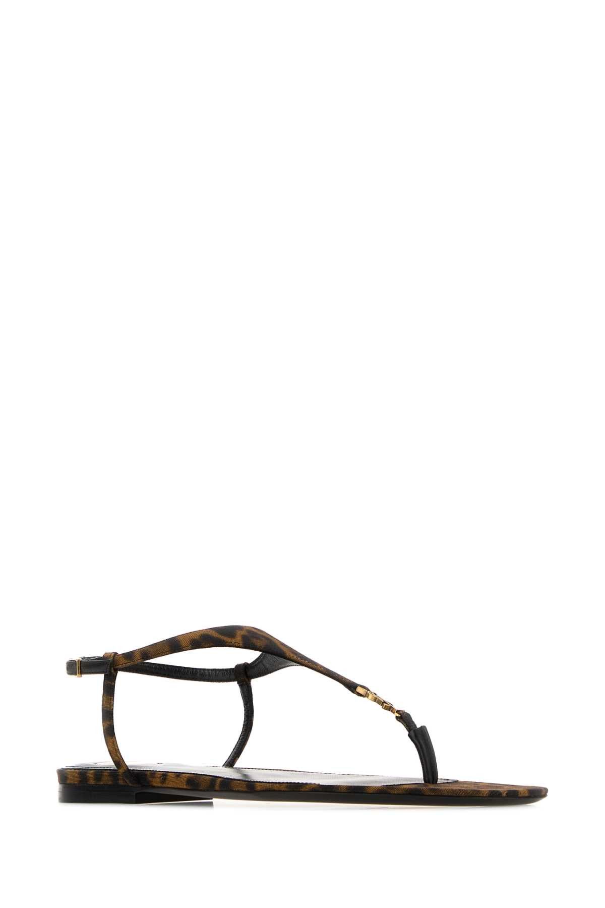 Saint Laurent Paris Printed Fabric Cassandra Sandals Size US 8.5 / IT 38.5 - 2 Thumbnail