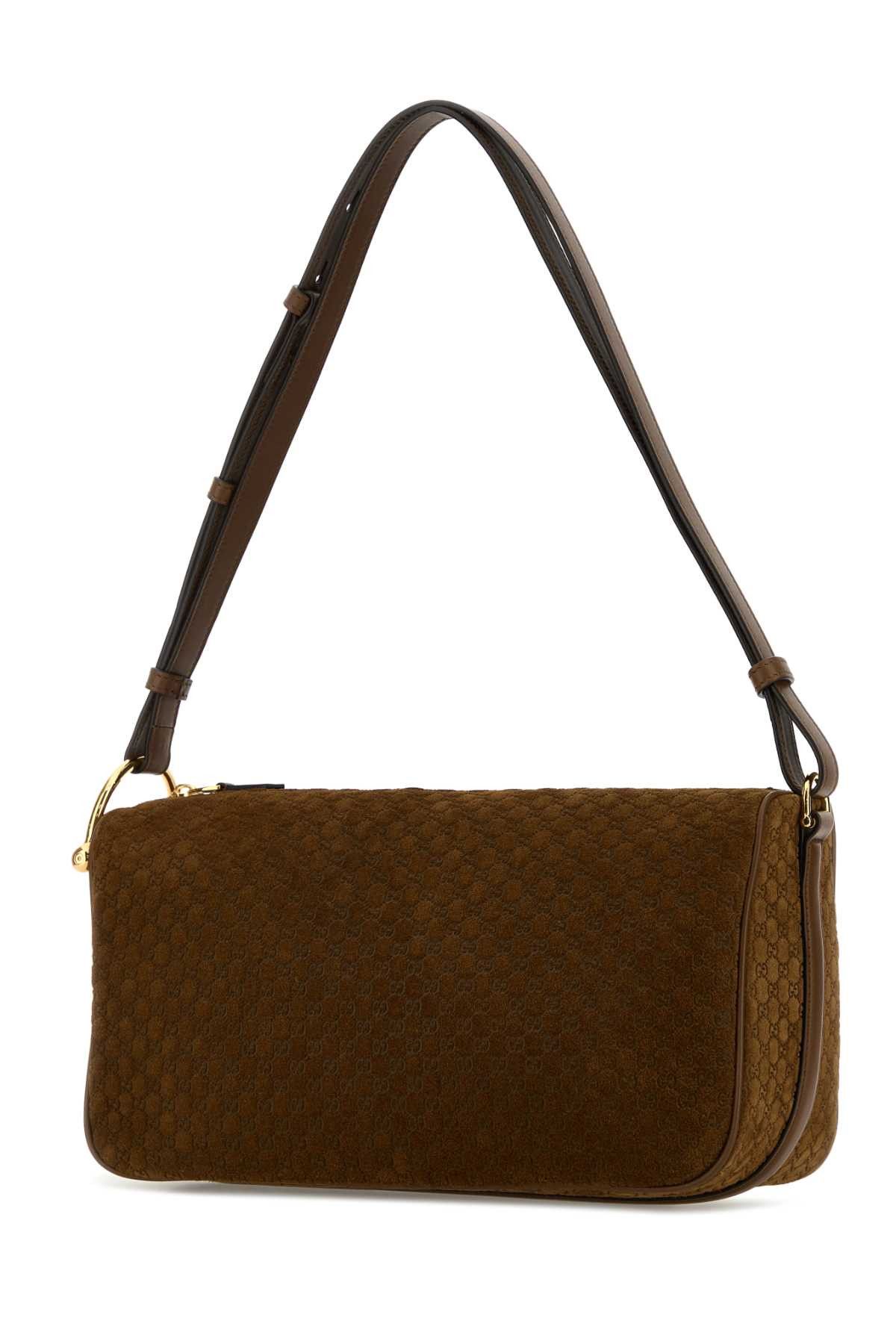 Gucci Caramel Suede Medium Gucci Half Horsebit Shoulder Bag Size ONE SIZE - 2 Thumbnail