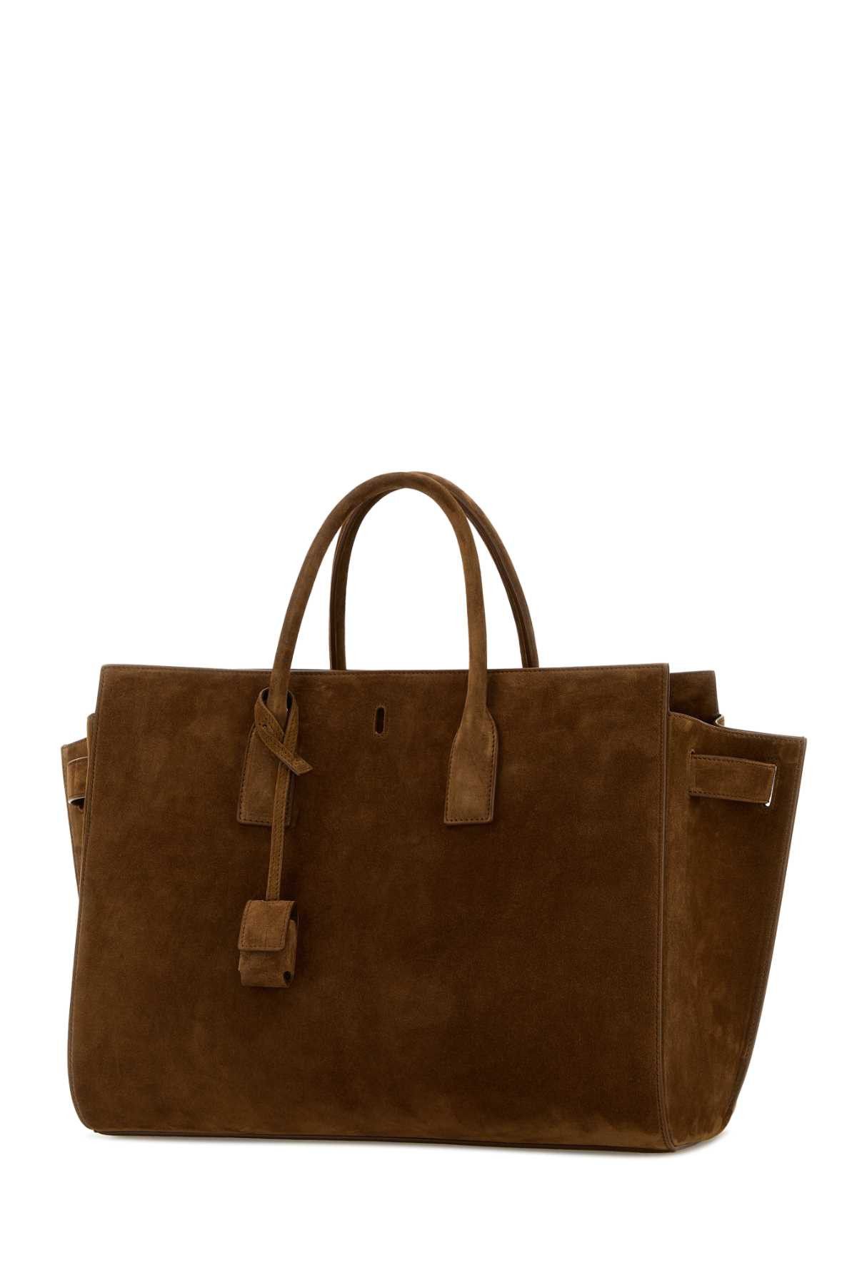 Saint Laurent Paris Camel Suede Sac De Jour Shopping Bag Size ONE SIZE - 2 Thumbnail