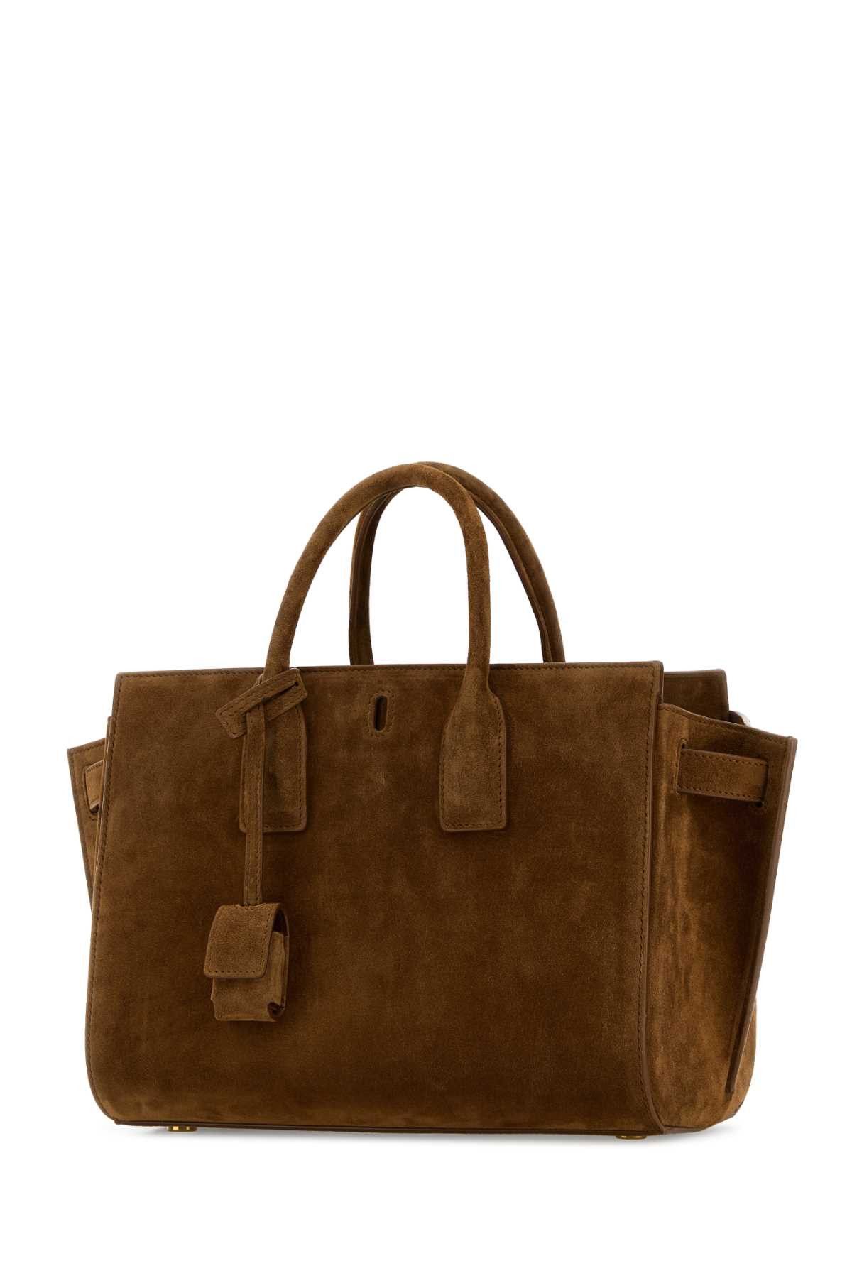 Saint Laurent Paris Brown Suede Sac De Jour Handbag Size ONE SIZE - 2 Thumbnail