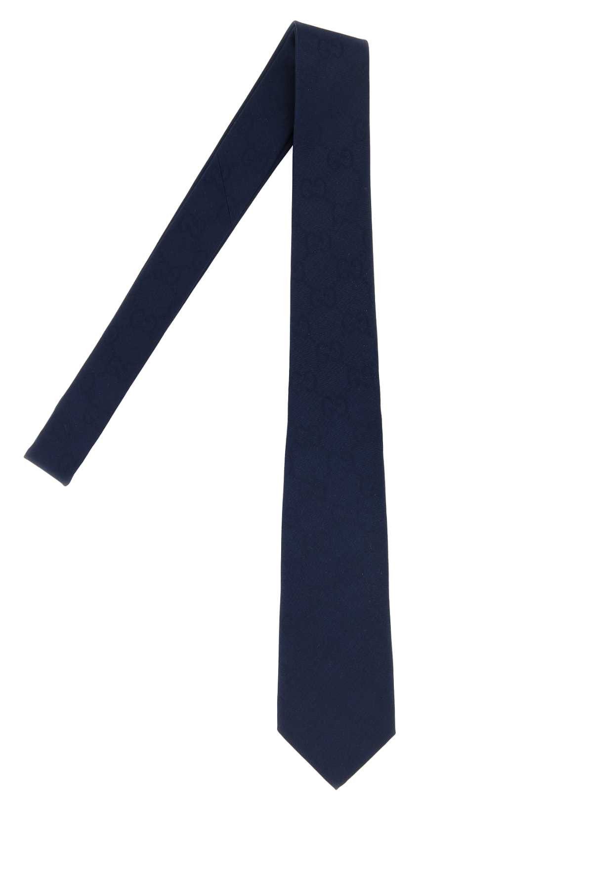 Gucci Dark Blue Jacquard Tie Size ONE SIZE - 2 Thumbnail
