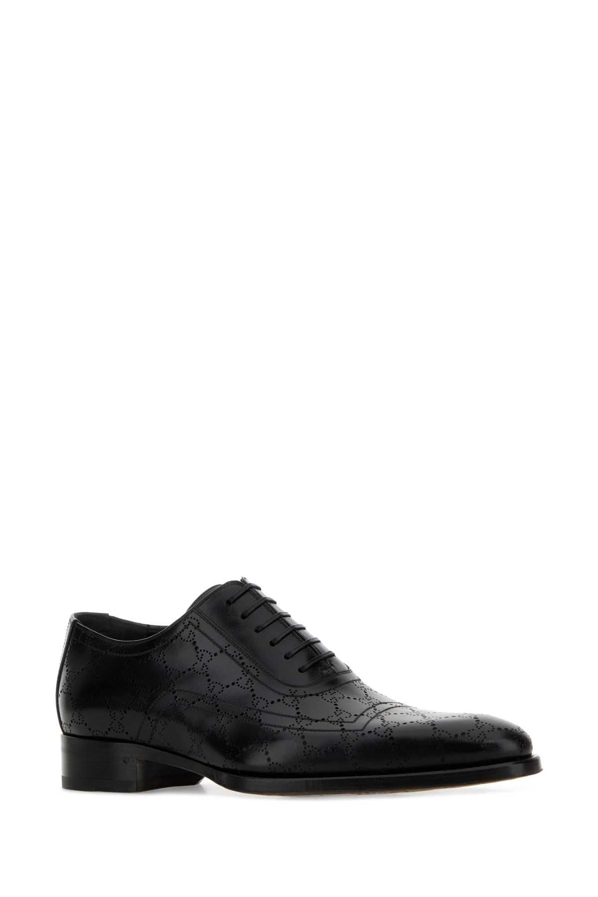 Gucci Black Leather Lace-Up Shoes Size US 10 / EU 43 - 2 Thumbnail