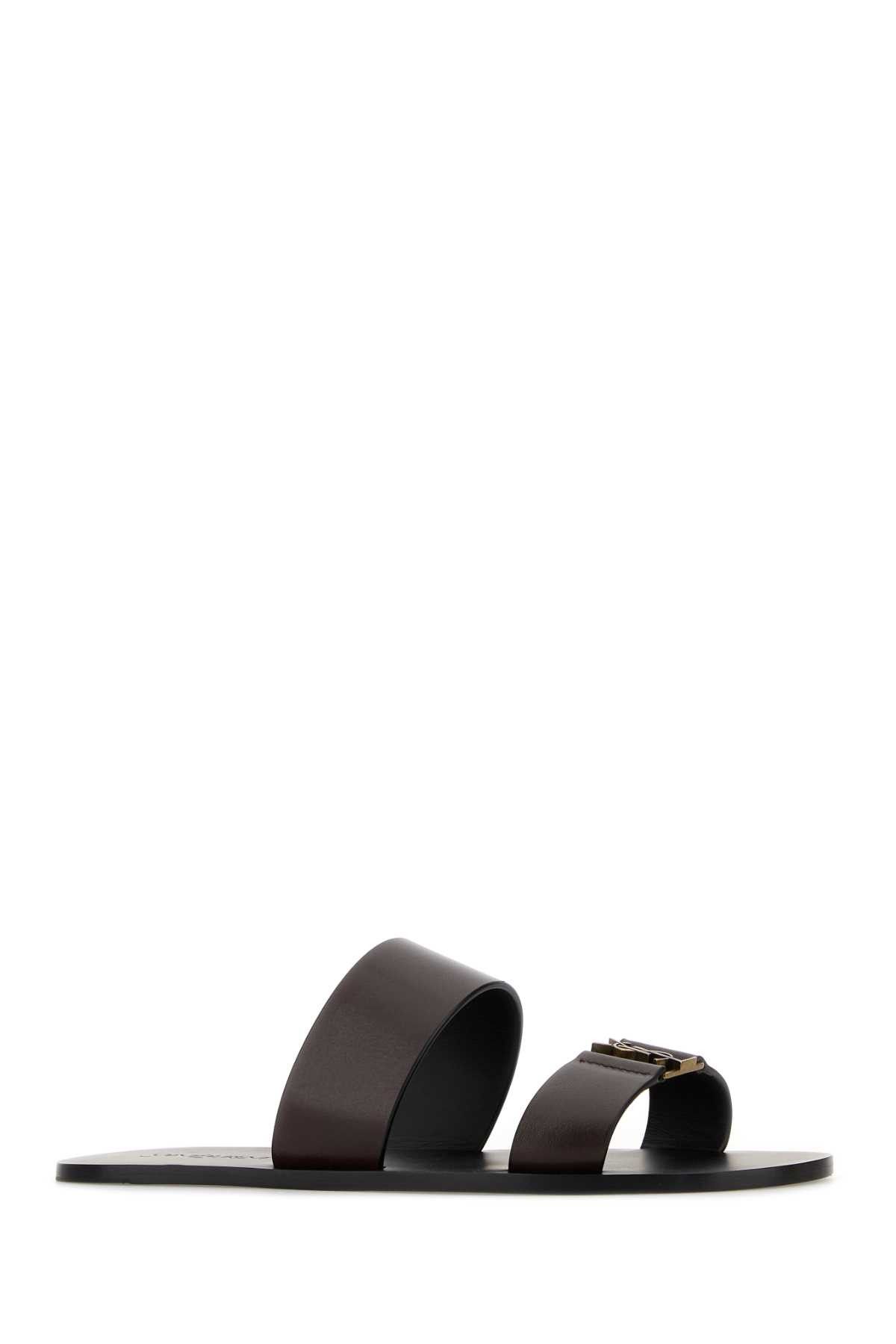 Saint Laurent Paris Dark Brown Leather Babylone Slippers Size US 7 / EU 40 - 2 Thumbnail