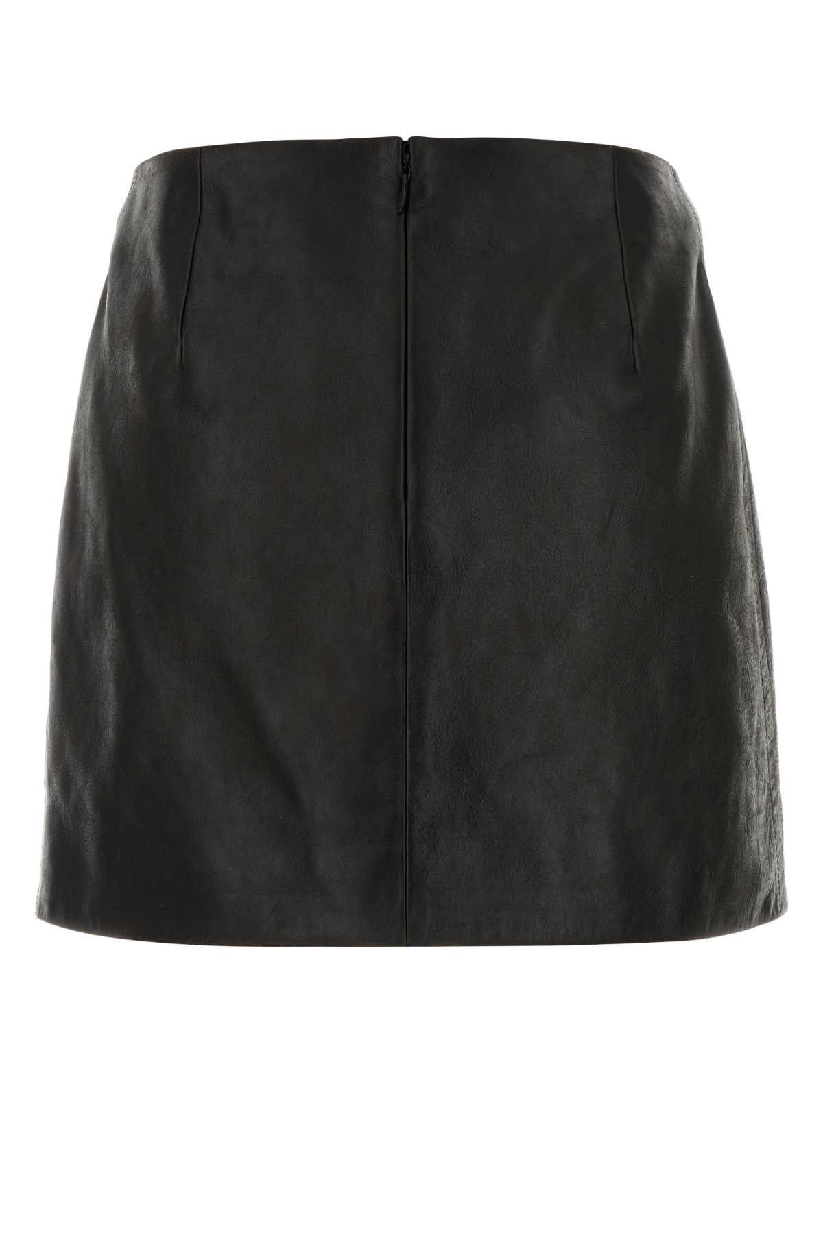 Gucci Black Leather Mini Skirt Size 27" / US 4 / IT 40 - 2 Thumbnail