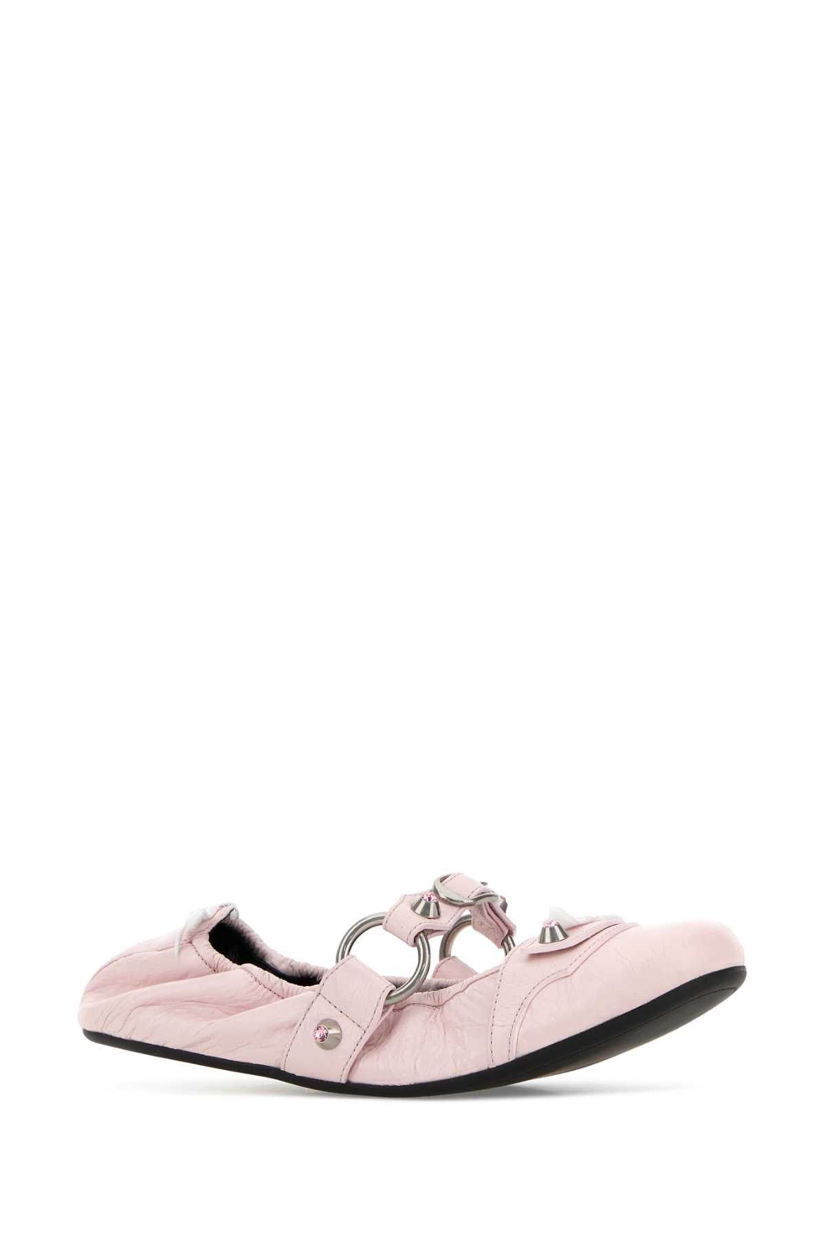 Balenciaga Pink Leather City Ballerinas Size US 7 / IT 37 - 2 Thumbnail