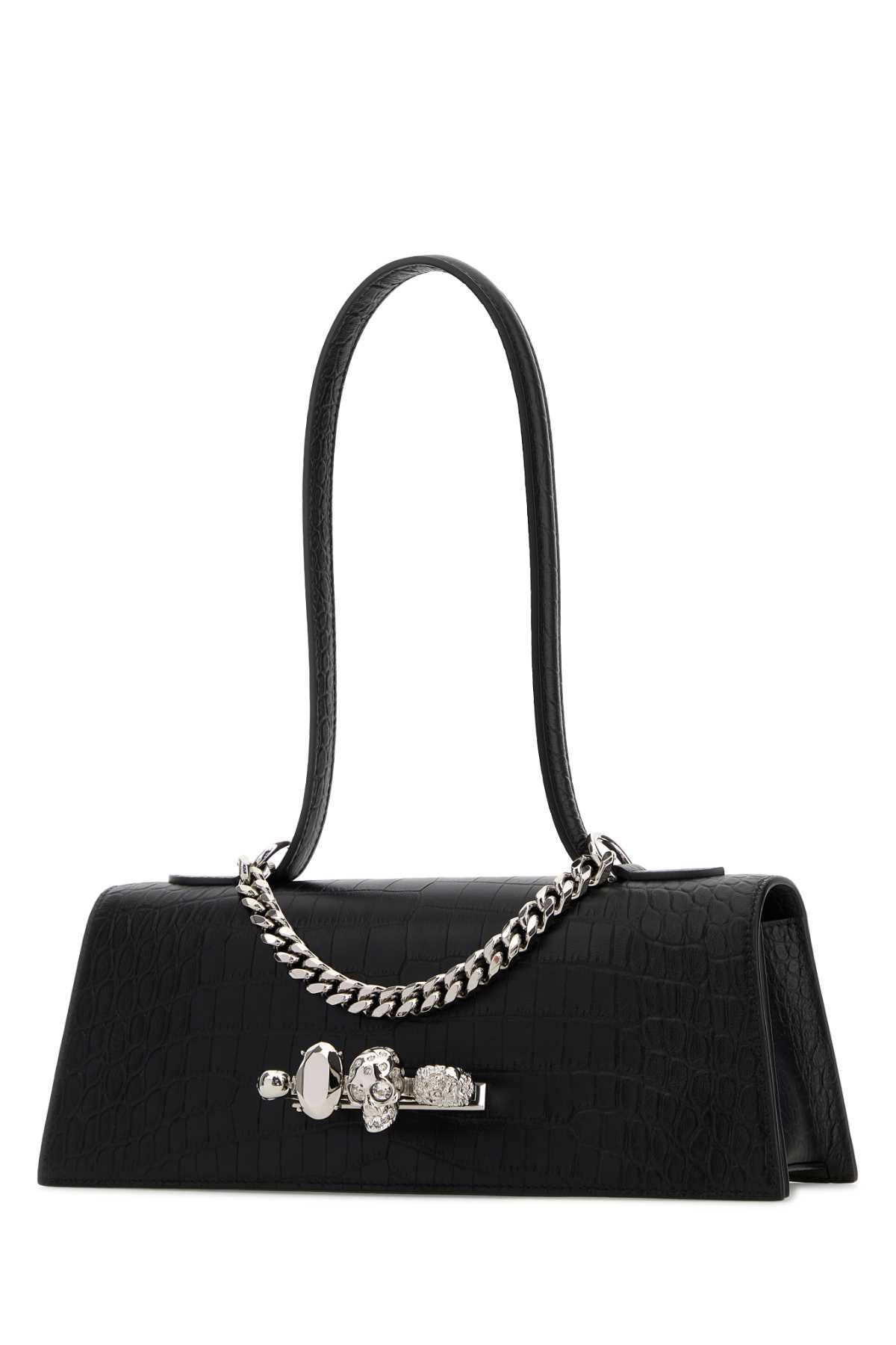 Alexander McQueen Black Leather Jewelled Shoulder Bag Size ONE SIZE - 2 Thumbnail