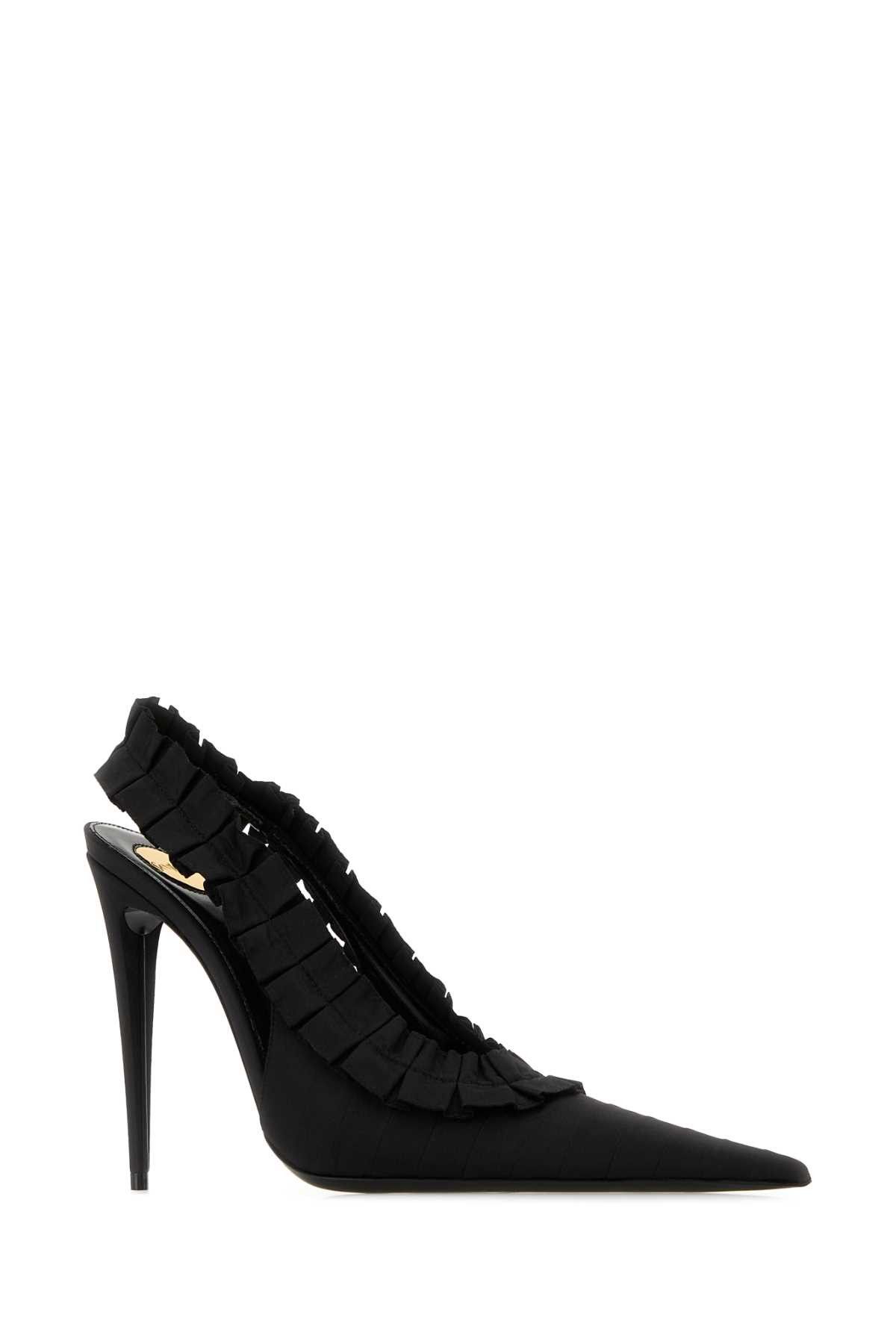 Saint Laurent Paris Black Taffeta Madeleine Pumps Size US 6 / IT 36 - 2 Thumbnail